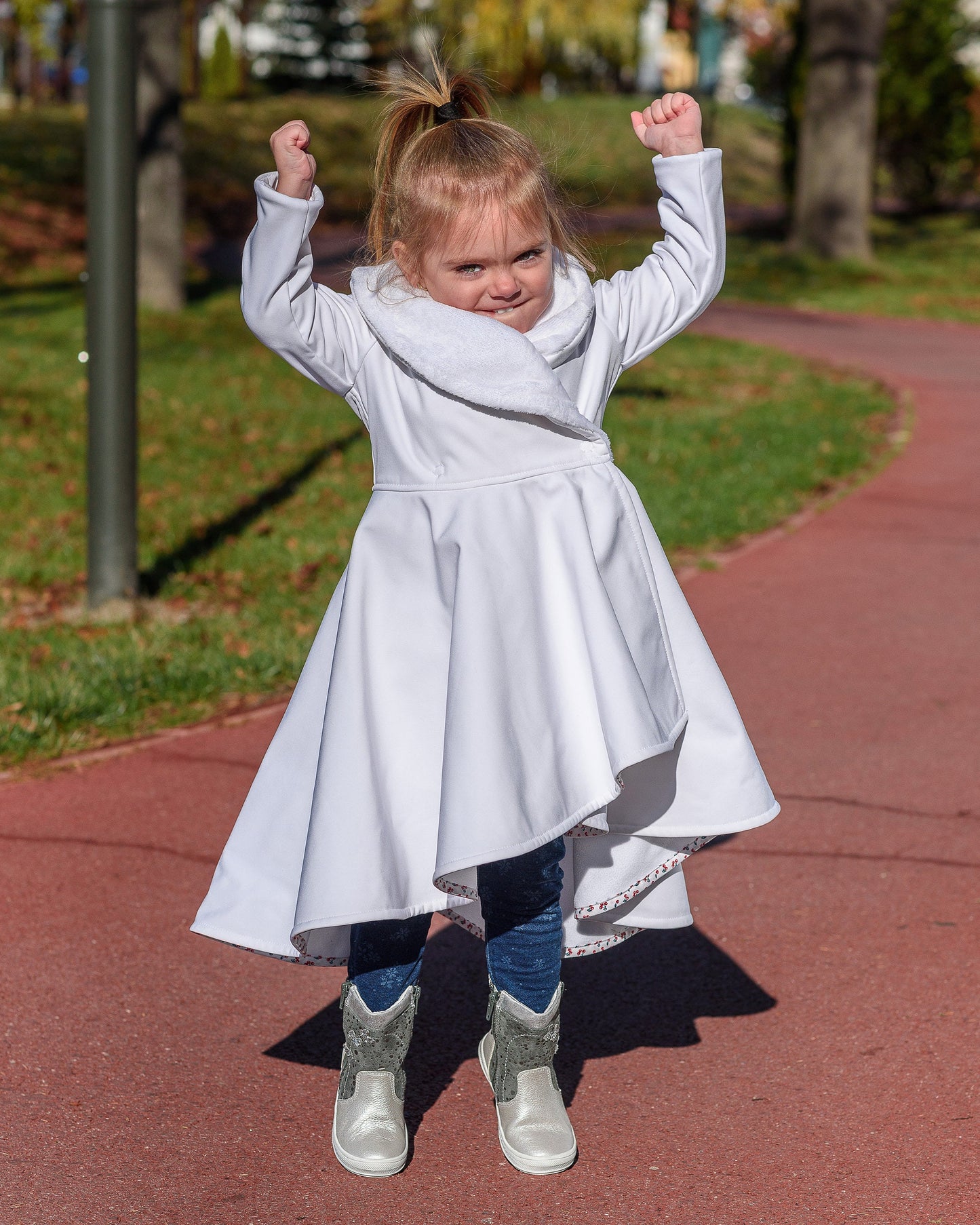 Girls coat, White long winter coat, Girls communion coat jacket, Long soft fleece coat, Wedding coat jacket toddlers, Toddler coat