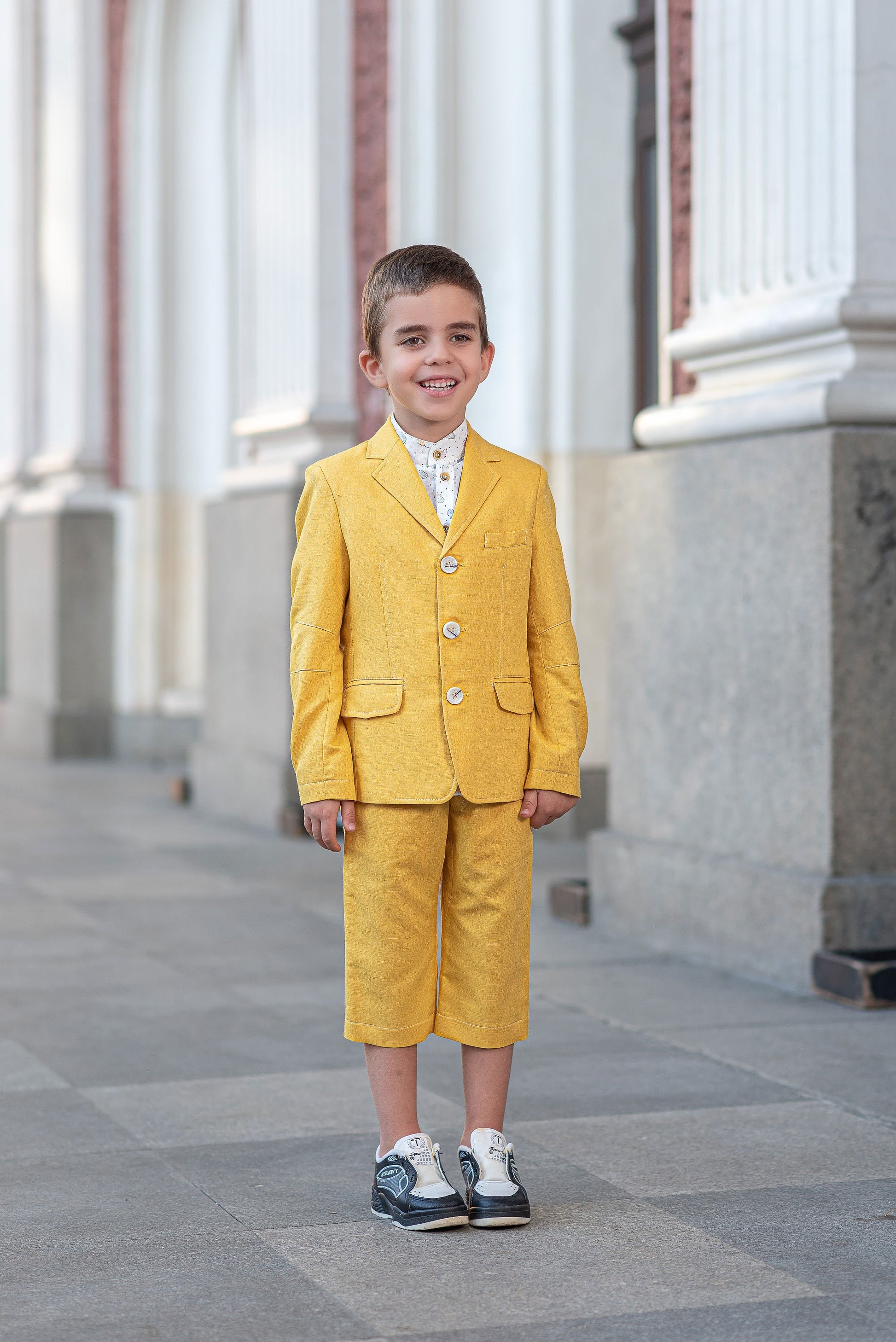 Boys linen suit summer set blazer and shorts linen clothing set/ boy summer outfit for kids summer clothes/ cute casual summer outfits