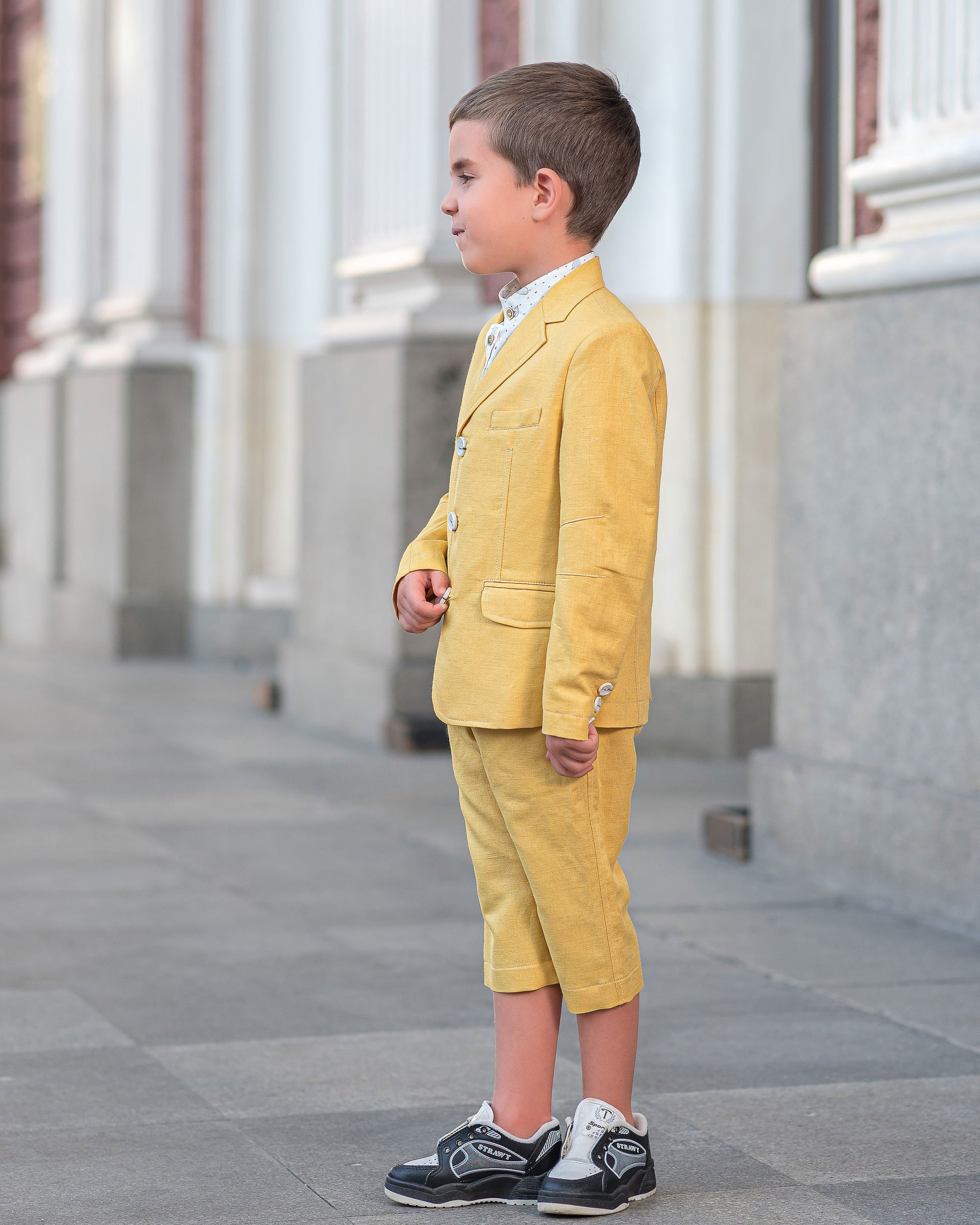 Boys linen suit summer set blazer and shorts linen clothing set/ boy summer outfit for kids summer clothes/ cute casual summer outfits
