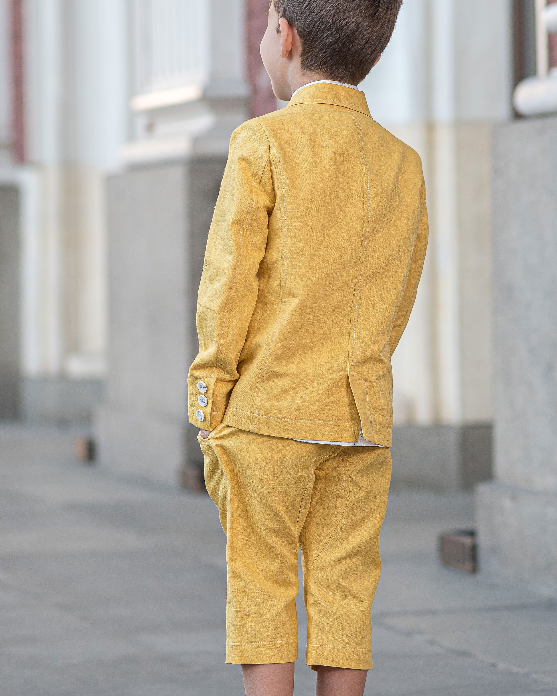 Boys linen suit summer set blazer and shorts linen clothing set/ boy summer outfit for kids summer clothes/ cute casual summer outfits