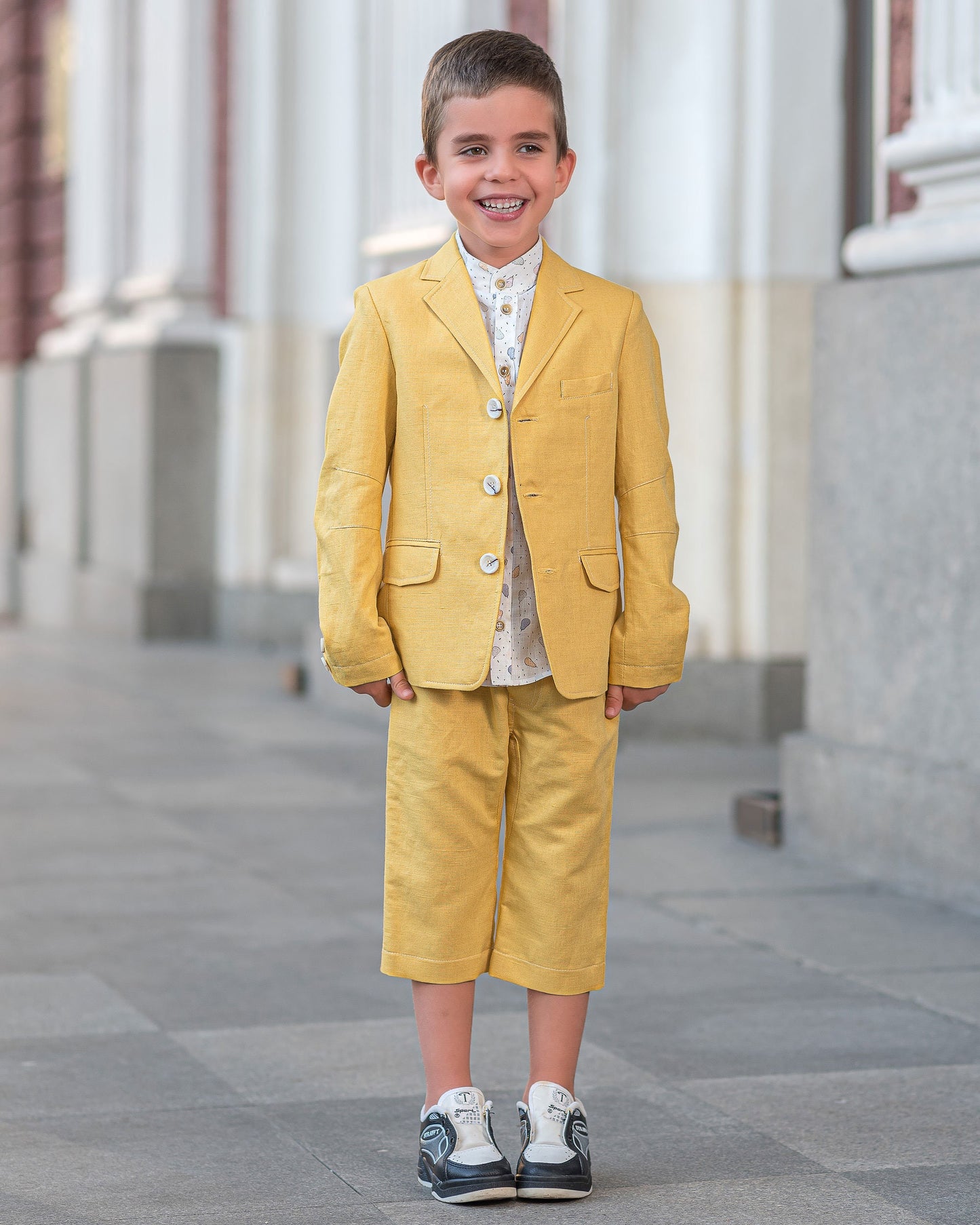 Boys linen suit summer set blazer and shorts linen clothing set/ boy summer outfit for kids summer clothes/ cute casual summer outfits