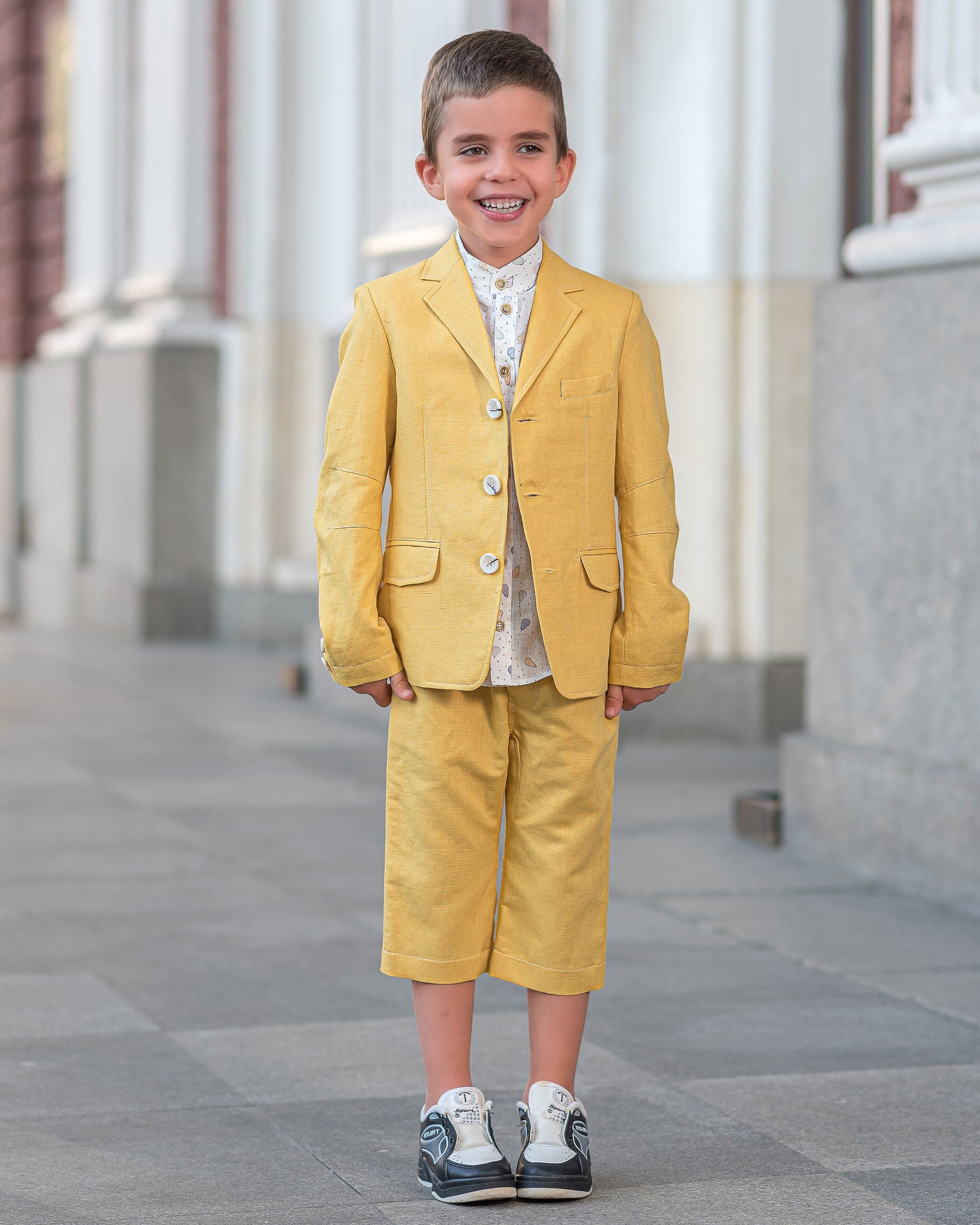 Boys linen suit summer set blazer and shorts linen clothing set/ boy summer outfit for kids summer clothes/ cute casual summer outfits