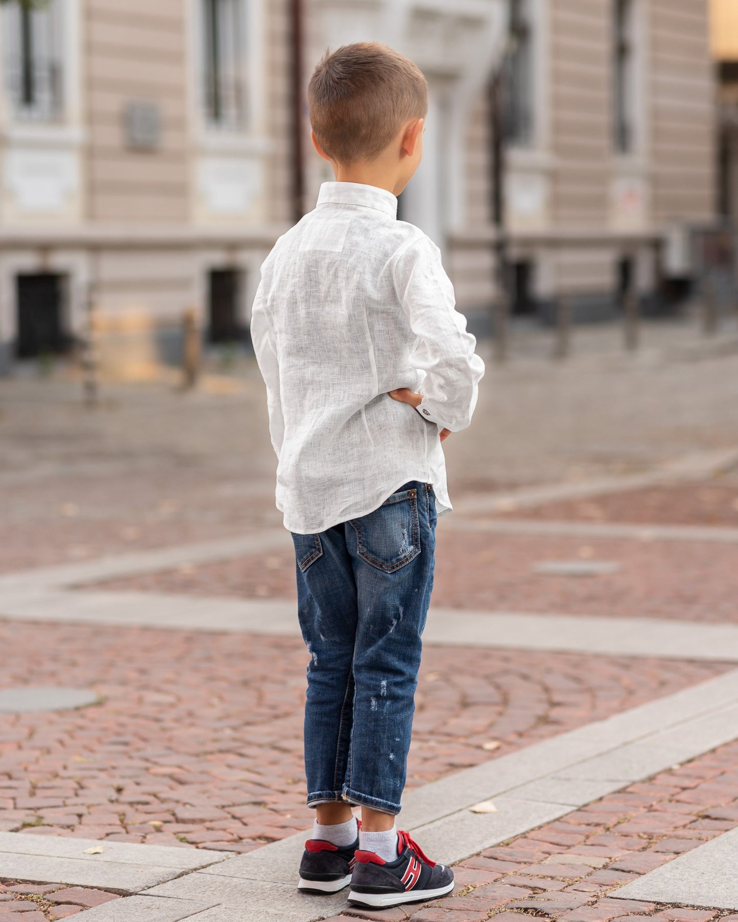 Linen shirt white with long sleeve boys/ Stone washed linen shirt/ Classic linen shirt toddler boy/ Formal linen collar Button up shirt