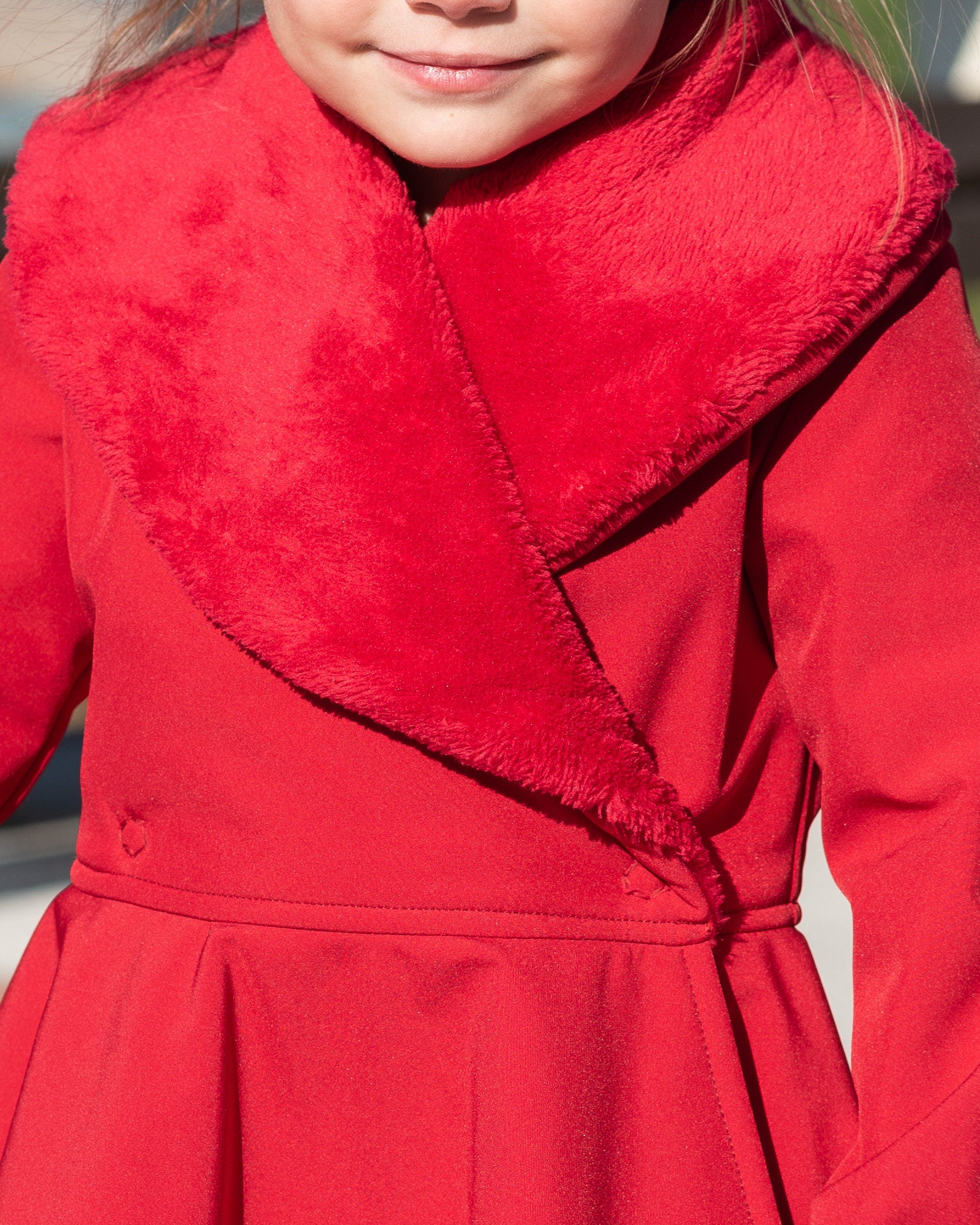 Girls coat, Red long winter coat, Girls soft shell coat jacket, Long fleece coat, Red coat jacket toddlers, Winter softshell toddler coat