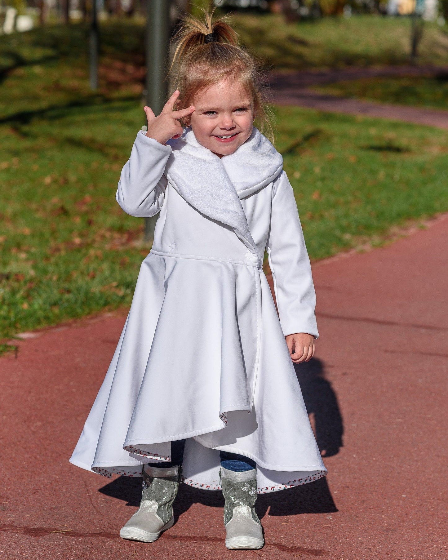 Girls coat, White long winter coat, Girls communion coat jacket, Long soft fleece coat, Wedding coat jacket toddlers, Toddler coat