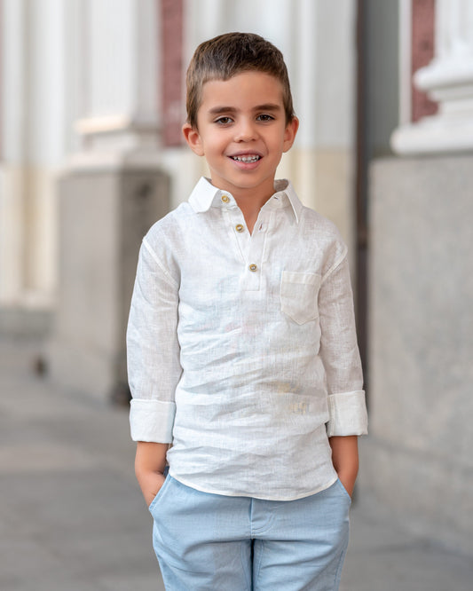 Linen long sleeve boys shirts/ Boys clothes Ring bearer shirt/ Rustic wedding Linen clothing toddler dress shirt/ Baptism outfit/ Communion