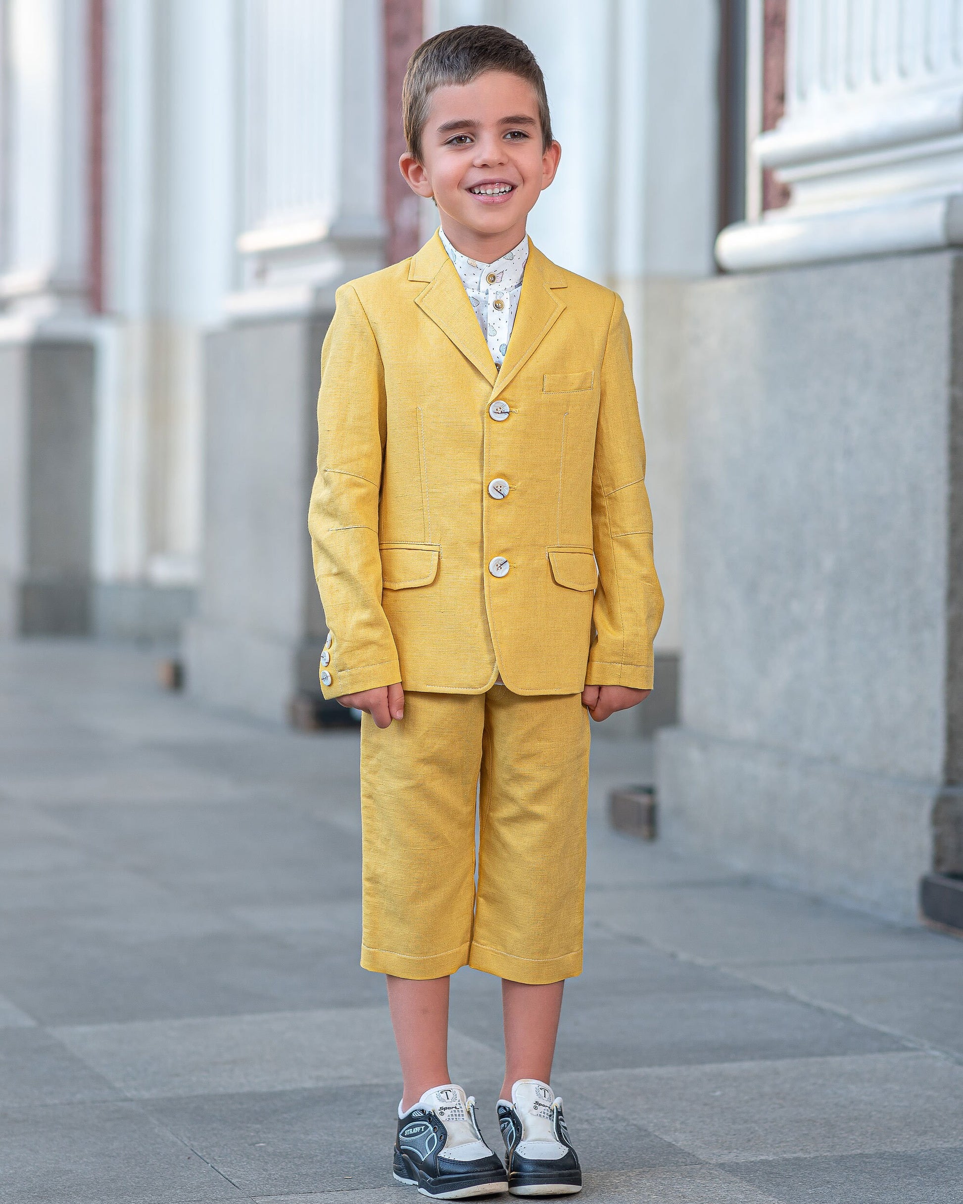 Boys linen suit summer set blazer and shorts linen clothing set/ boy summer outfit for kids summer clothes/ cute casual summer outfits