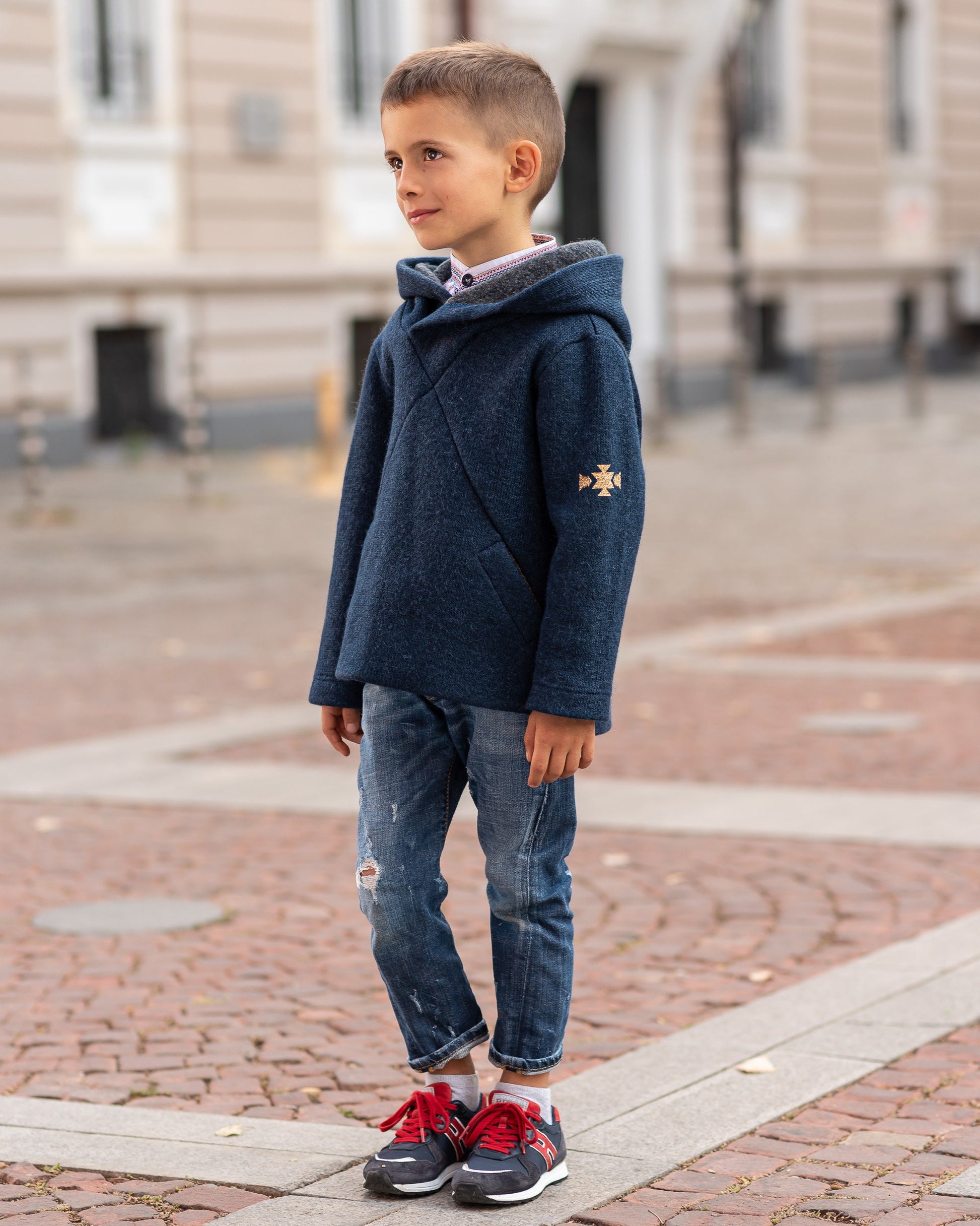 Cool Wool Hoodie for Boys/ Kids Sweater Hoodie/ Woolen Hooded Sweatshirt/ Toddler Hooded Sweater/ Boy Winter Outfit/ Cute Winter Clothes