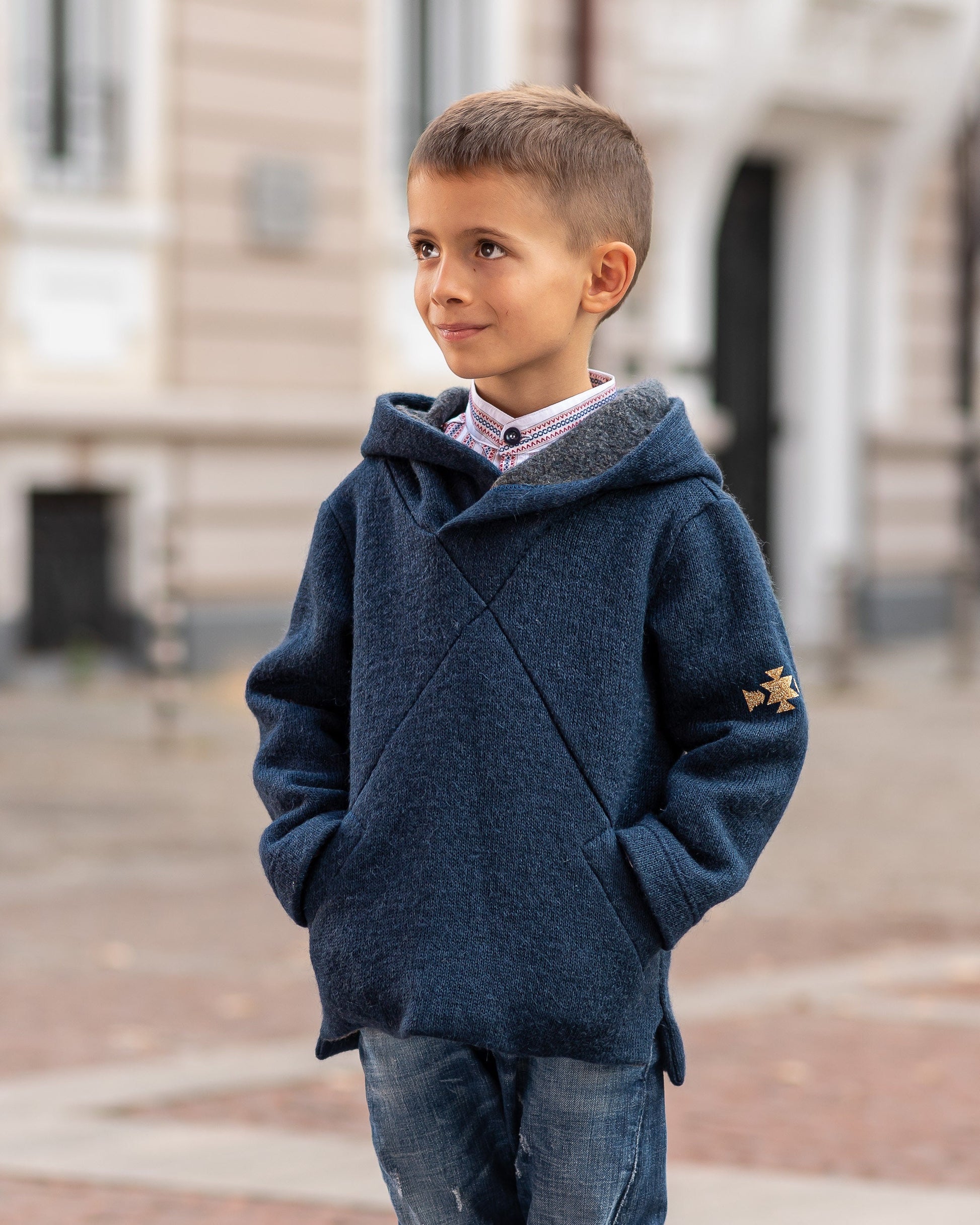Cool Wool Hoodie for Boys/ Kids Sweater Hoodie/ Woolen Hooded Sweatshirt/ Toddler Hooded Sweater/ Boy Winter Outfit/ Cute Winter Clothes
