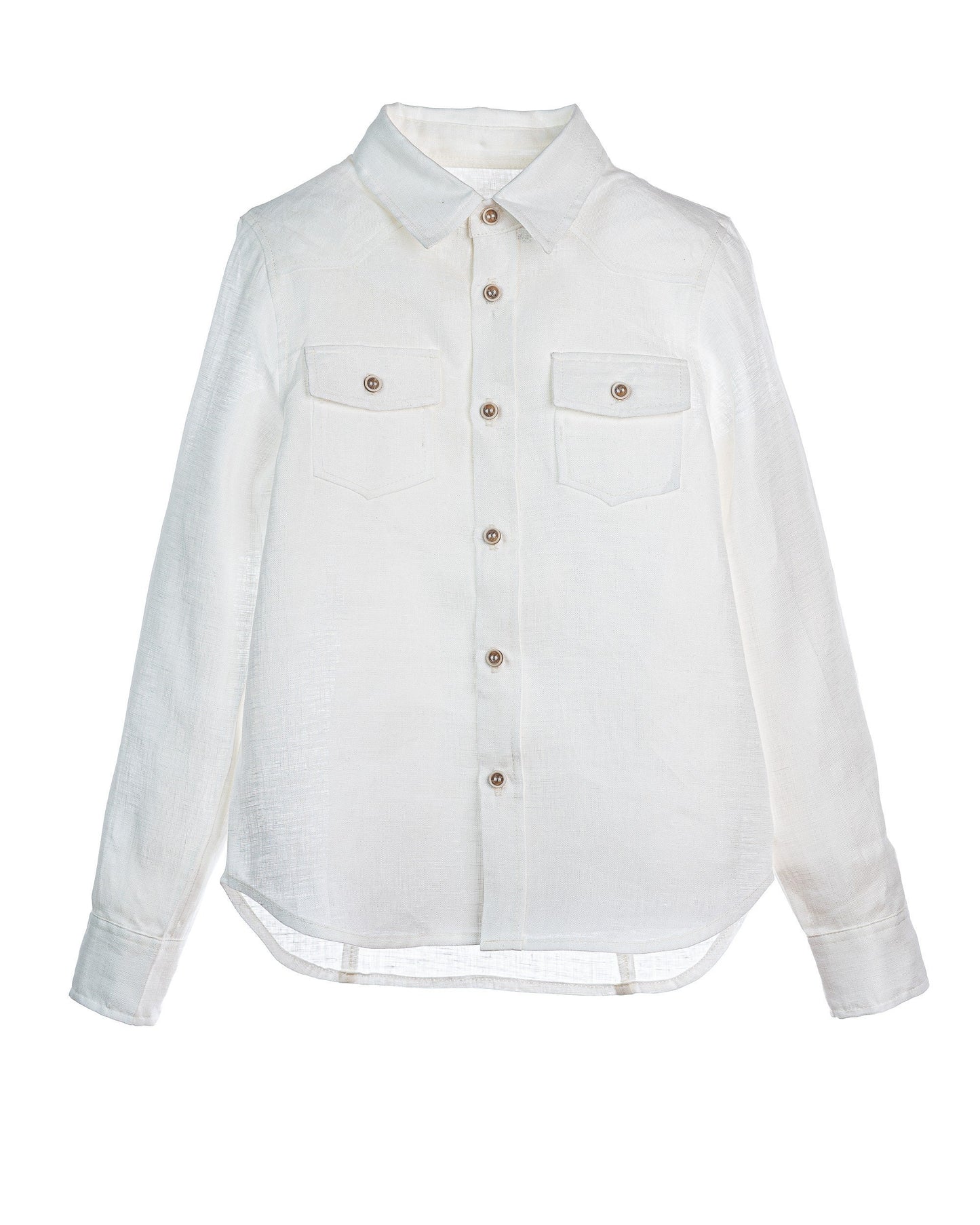 White linen shirt for boys with long sleeves/ Boys Ring bearer shirt/ Rustic wedding Linen clothing toddler dress shirt/ baptism outfit
