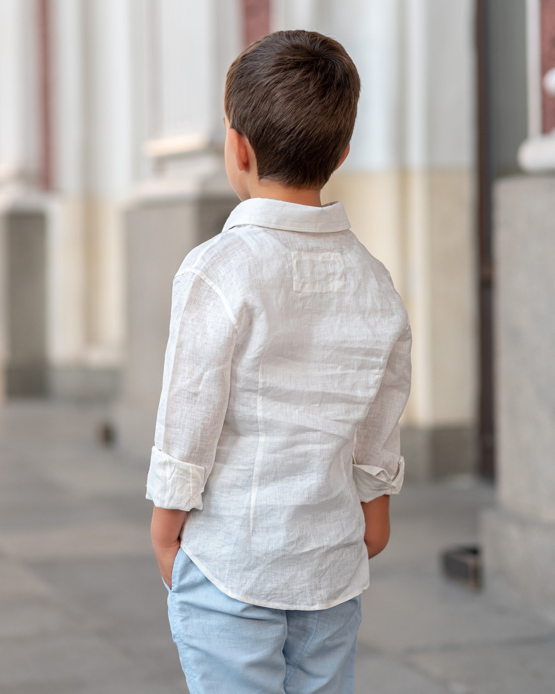 Linen long sleeve boys shirts/ Boys clothes Ring bearer shirt/ Rustic wedding Linen clothing toddler dress shirt/ Baptism outfit/ Communion