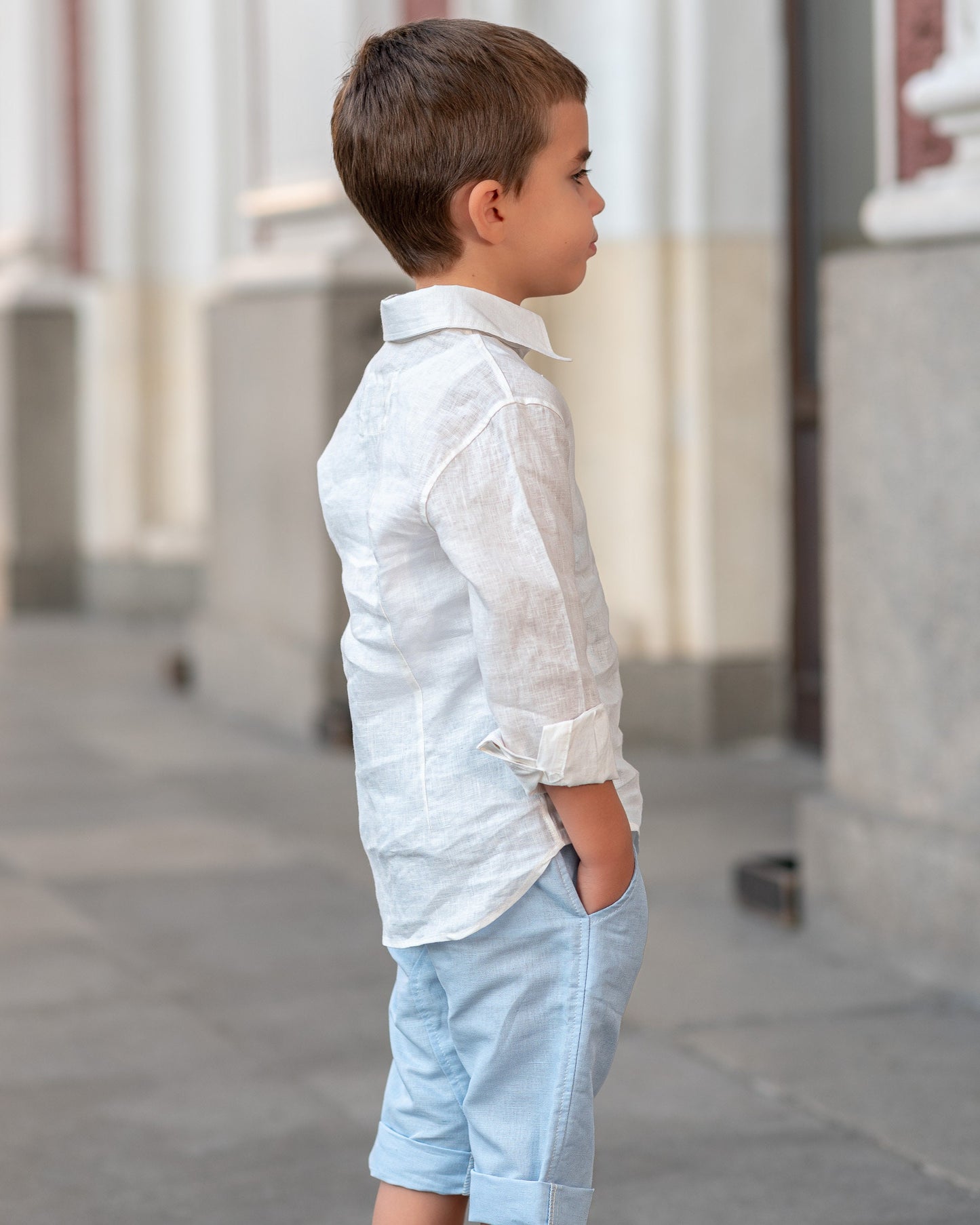 Linen long sleeve boys shirts/ Boys clothes Ring bearer shirt/ Rustic wedding Linen clothing toddler dress shirt/ Baptism outfit/ Communion