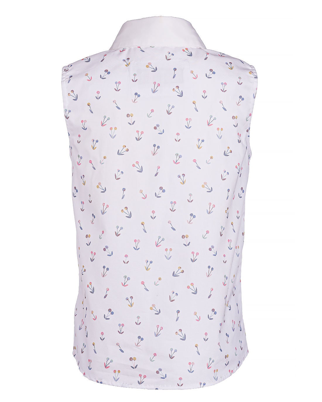Organic cotton girls top/ Summer sleeveless blouse/ Toddler girls printed Peter pan collar blouse/ Kids cotton clothing/Girls formal blouse
