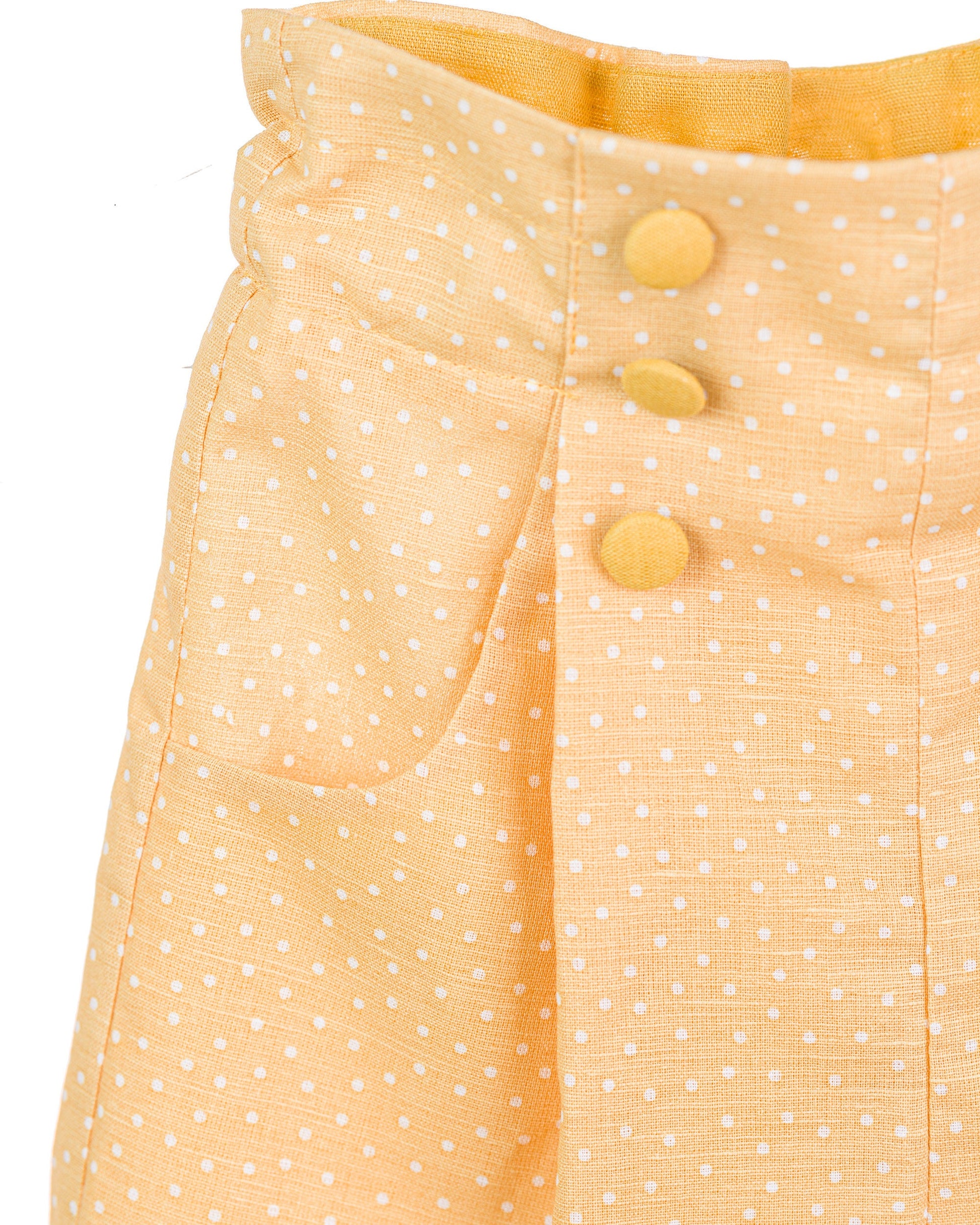 Girls linen high waisted short pants/ Toddler girl wide leg pants/ Linen toddler maxi pants/ Summer linen polka dot pants/ Linen outfit