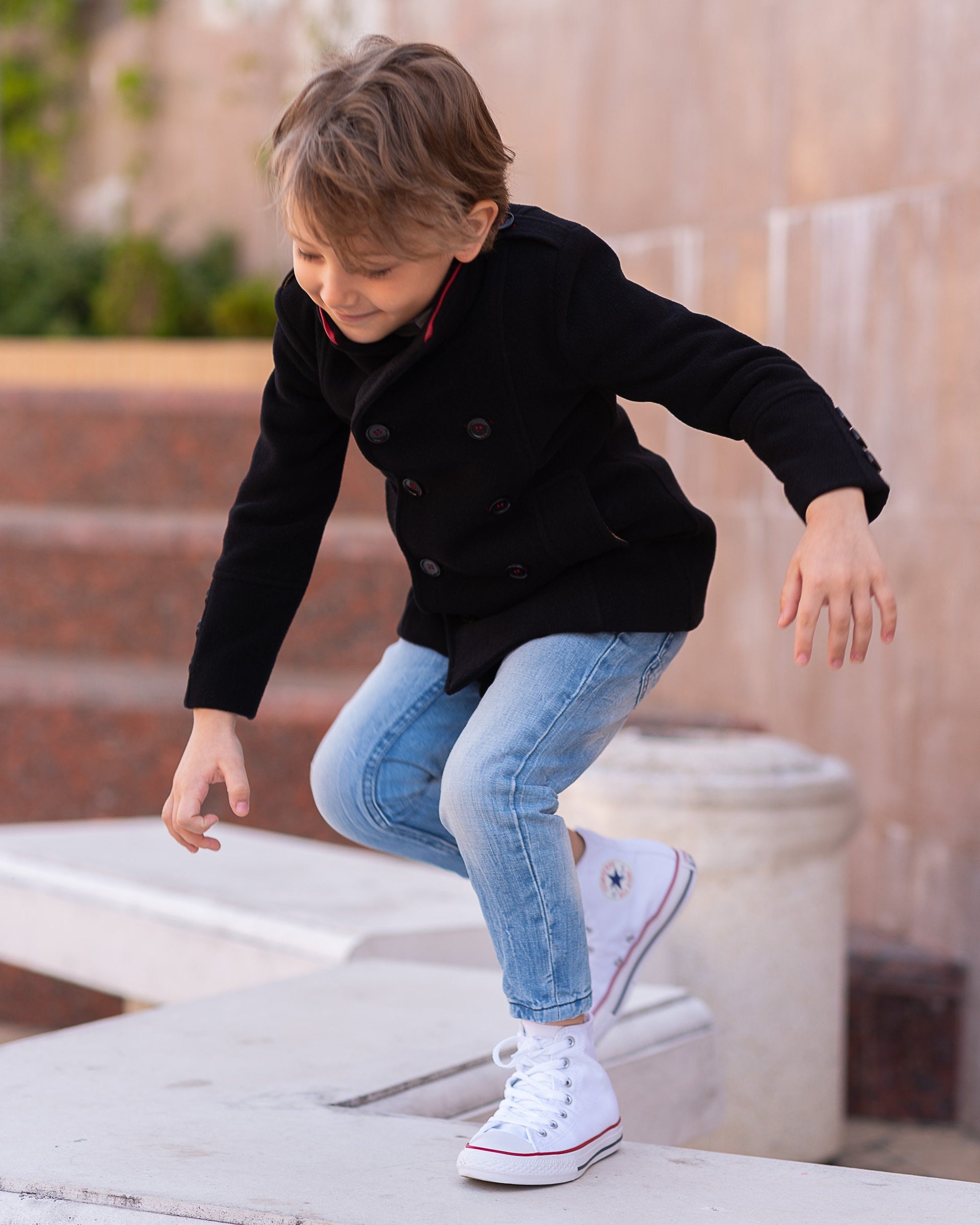 Winter double breasted black wool coat, Boys wool coat, Vintage coat, Trendy wool coat, Toddler boy coat, Kids coat, Down coat, Pea coat