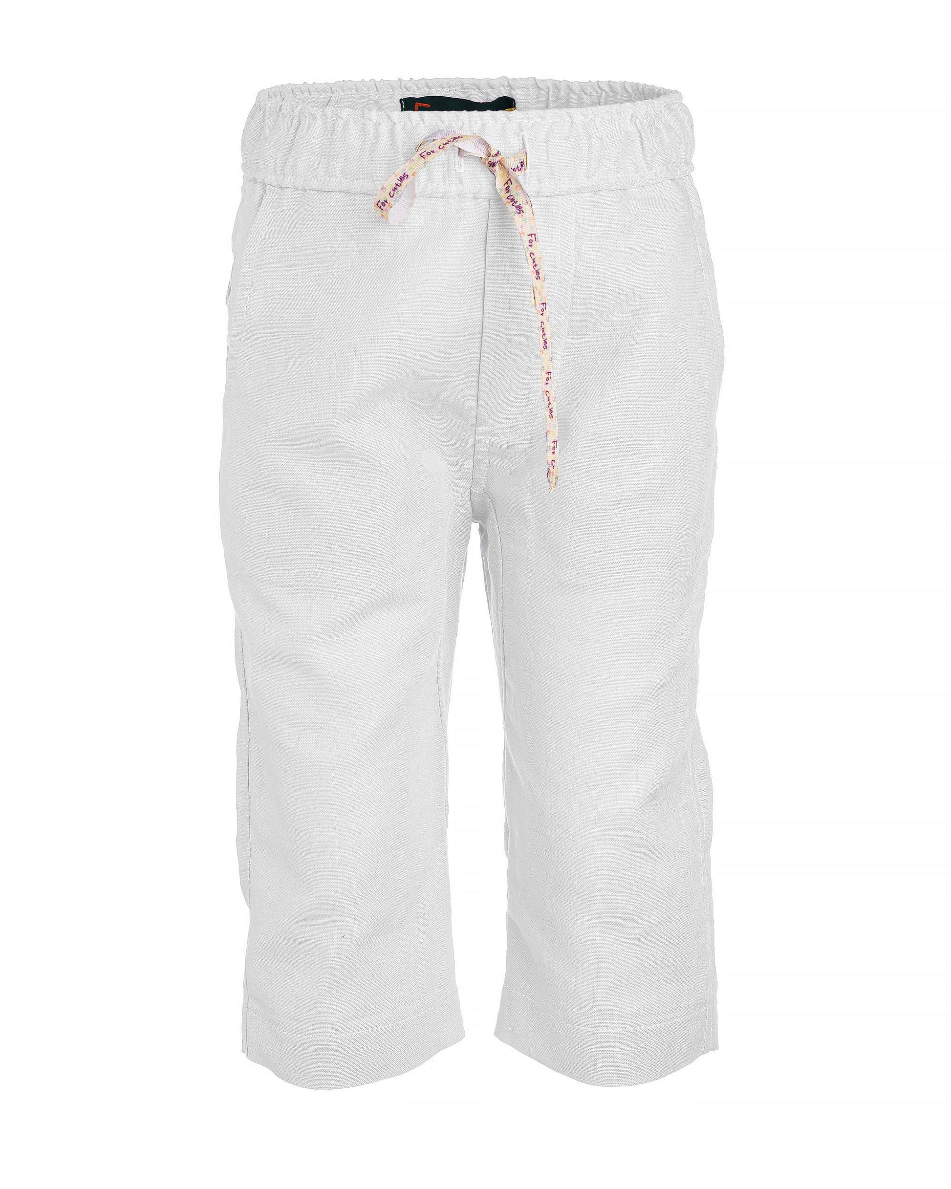 White Boys linen Bermuda pants/ Toddler linen drop crotch pants/ Kids fashion clothing/Summer linen wear/ Beach outfit