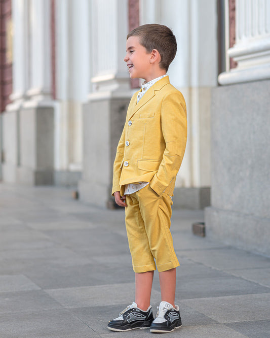 Boys linen suit summer set blazer and shorts linen clothing set/ boy summer outfit for kids summer clothes/ cute casual summer outfits