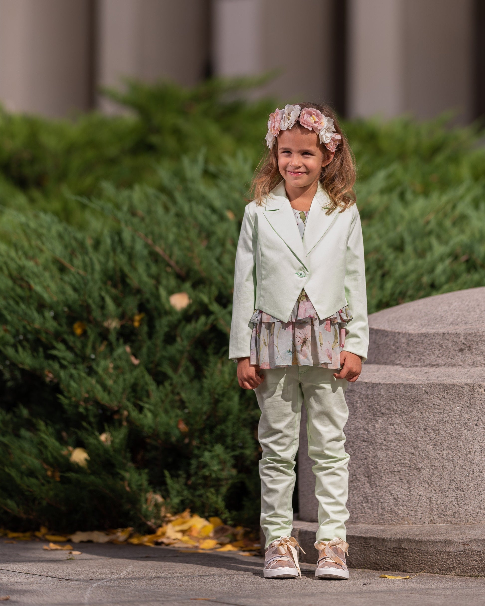 Formal cotton suit for girls/ Tailored toddler 2 piece set dress wear/ Children formal wear/ Explicit clothing/ Stylish summer girl outfits
