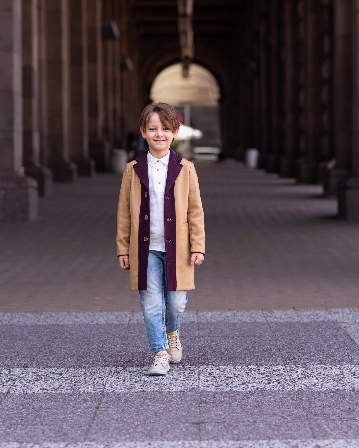 Trendy 2 colors wool coat for boy/ Kids long wool coat/ Children's stylish wool coat/ Long pea coat jacket/ Toddlers boy overcoat
