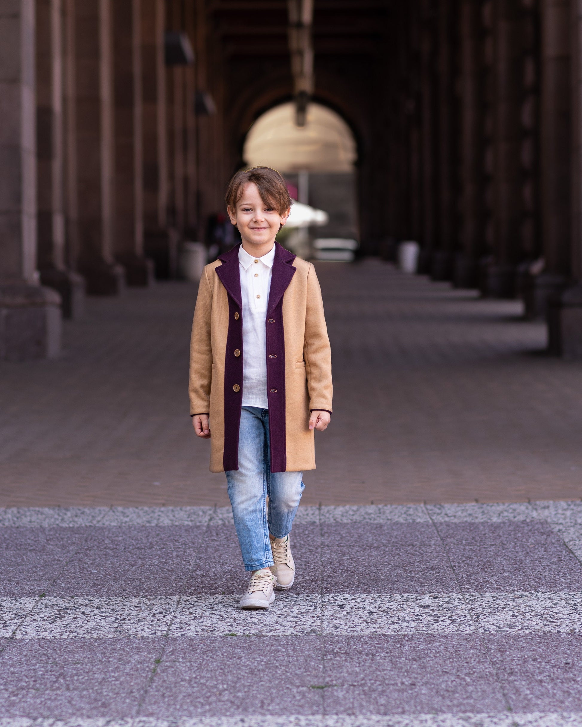 Trendy 2 colors wool coat for boy/ Kids long wool coat/ Children's stylish wool coat/ Long pea coat jacket/ Toddlers boy overcoat