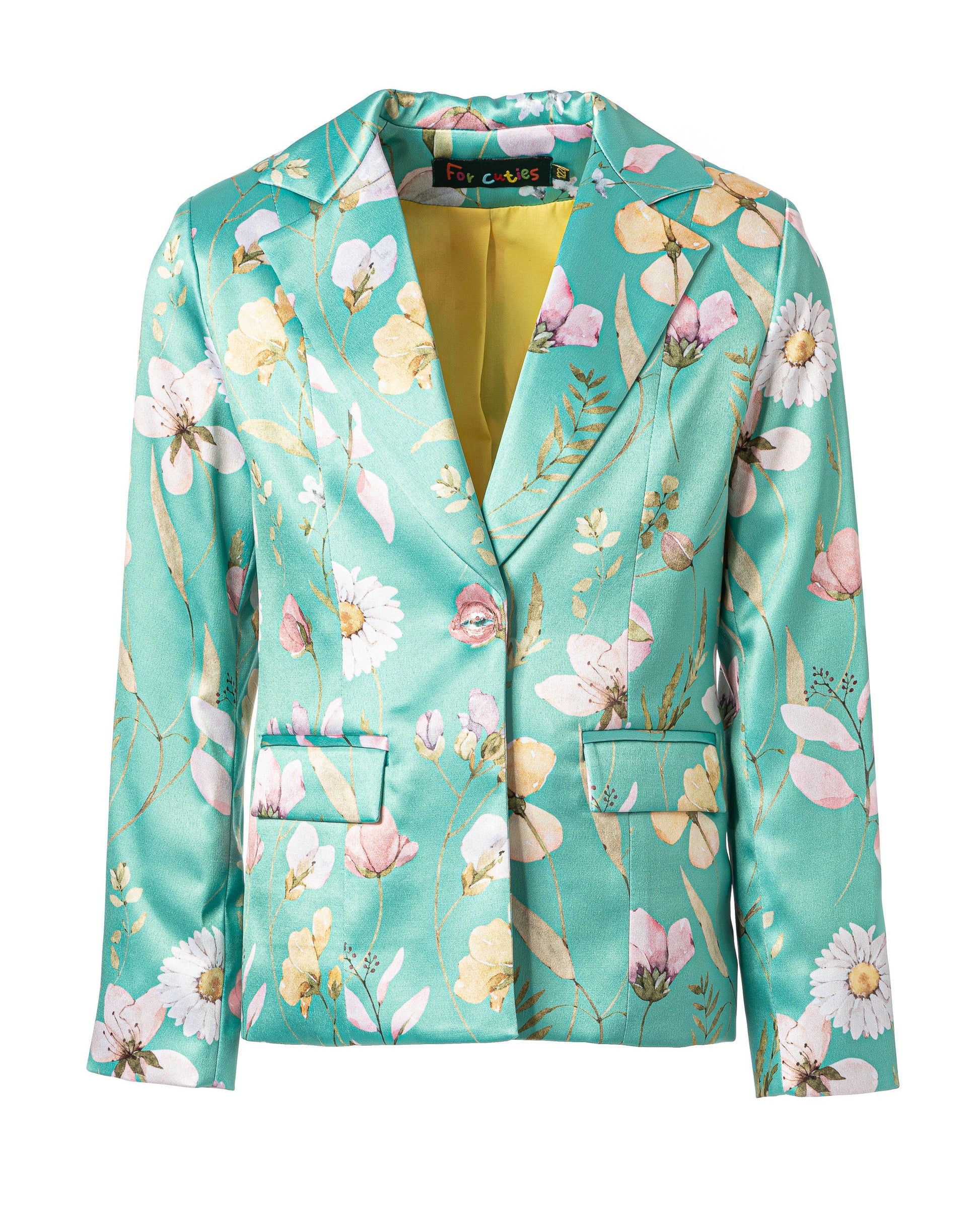 Flower printed satin girls outfit/ 2 piece suit formal wear toddler birthday/ Jacket and pants outfit for girls/ Designer formal wear