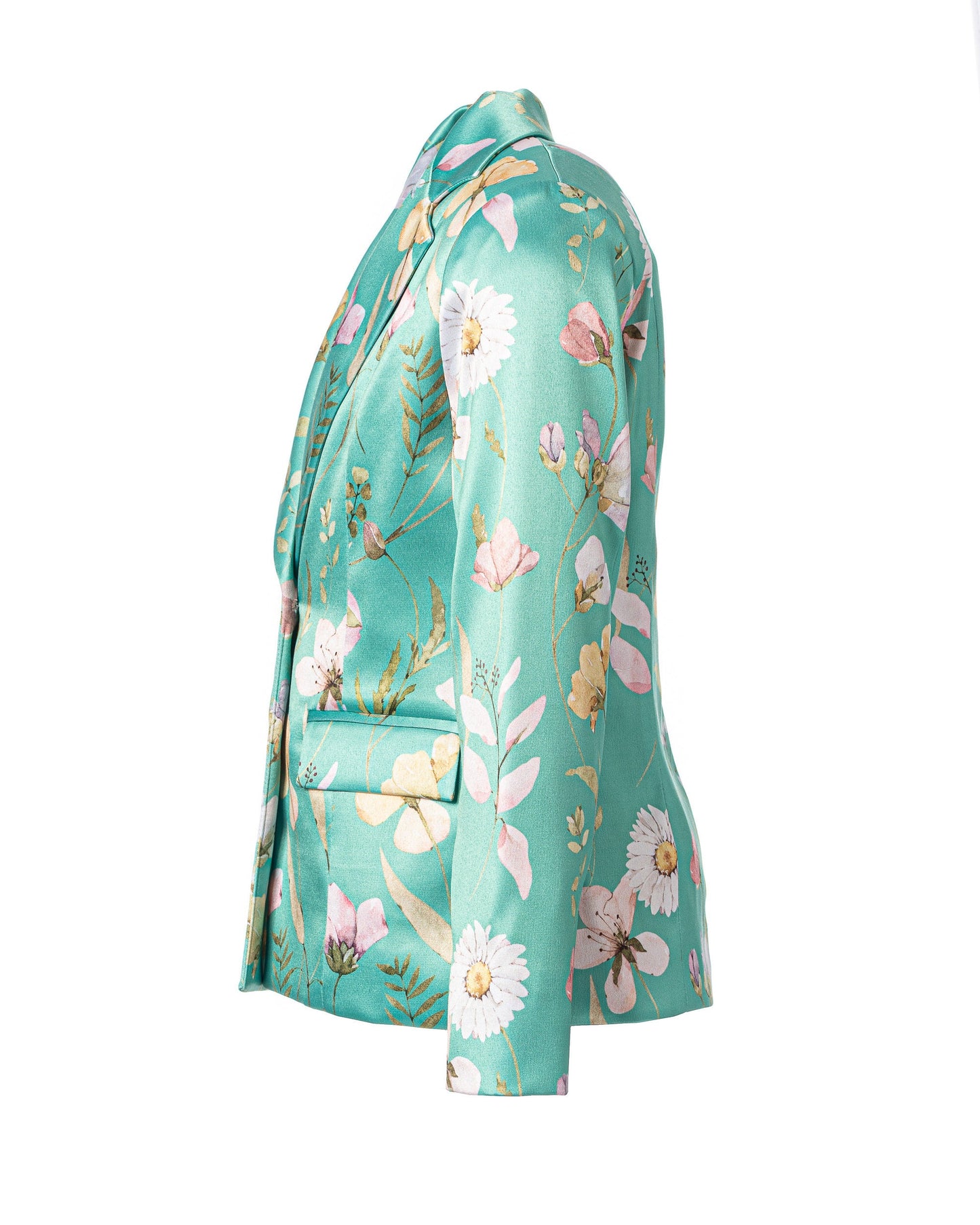 Flower printed satin girls outfit/ 2 piece suit formal wear toddler birthday/ Jacket and pants outfit for girls/ Designer formal wear