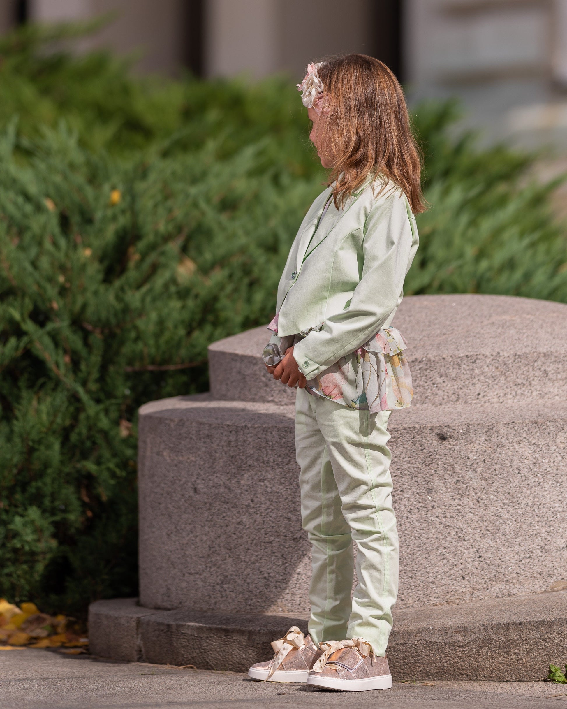 Formal cotton suit for girls/ Tailored toddler 2 piece set dress wear/ Children formal wear/ Explicit clothing/ Stylish summer girl outfits