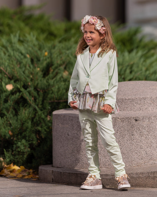 Formal cotton suit for girls/ Tailored toddler 2 piece set dress wear/ Children formal wear/ Explicit clothing/ Stylish summer girl outfits