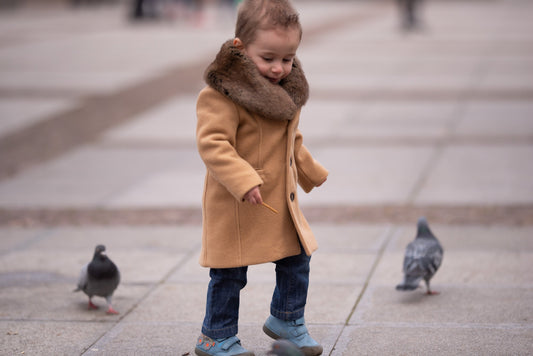 Baby boys wool coat with removable fur collar, Baby winter coat, Luxury baby clothes, Camel wool baby coat , Winter Baby Clothing
