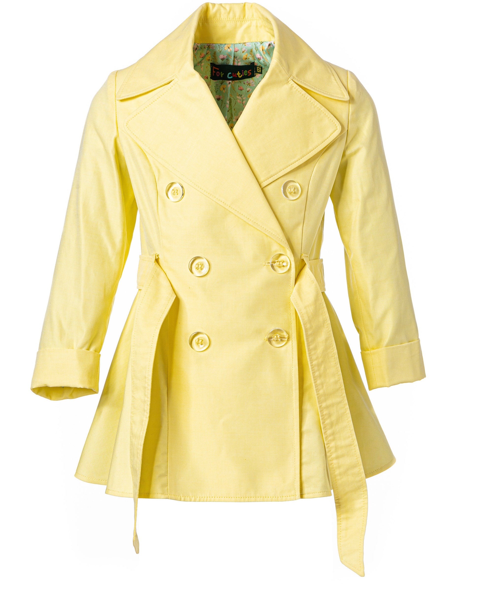 Girls spring summer cotton trench coat / Toddler girl cotton jacket/ Kids summer coat/Long tailored summer coat/Designer girls clothes