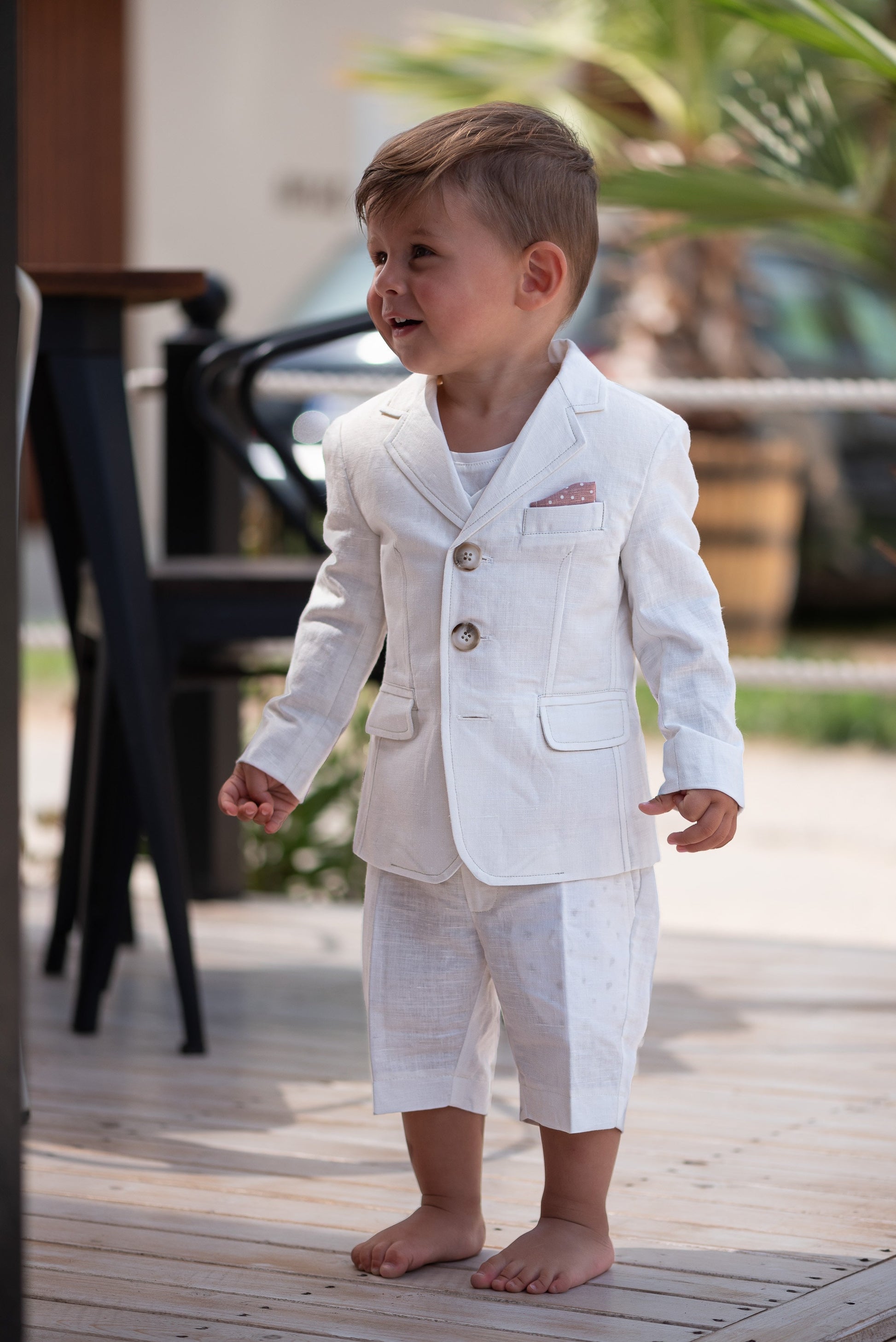 Baby boy white linen jacket/ Baby Christening blazer/ Formal jacket for babies/Linen baby wear/ Baby boy gift/ Baby luxury wear