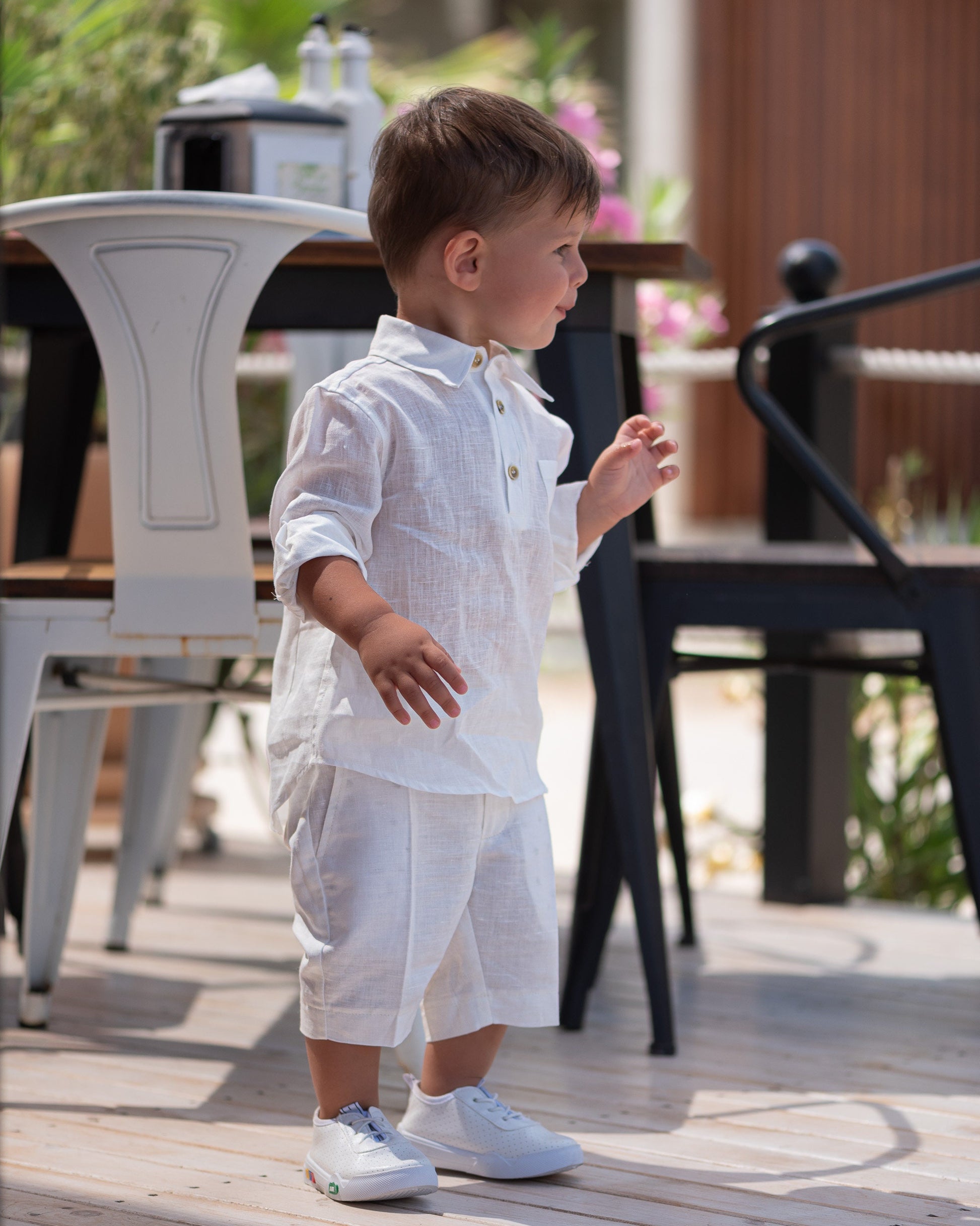 Communion baby boy white linen set/ Baby Christening summer outfit/ 2 piece set for babies/Linen baby wear/ Baby boy gift/Baby birthday suit