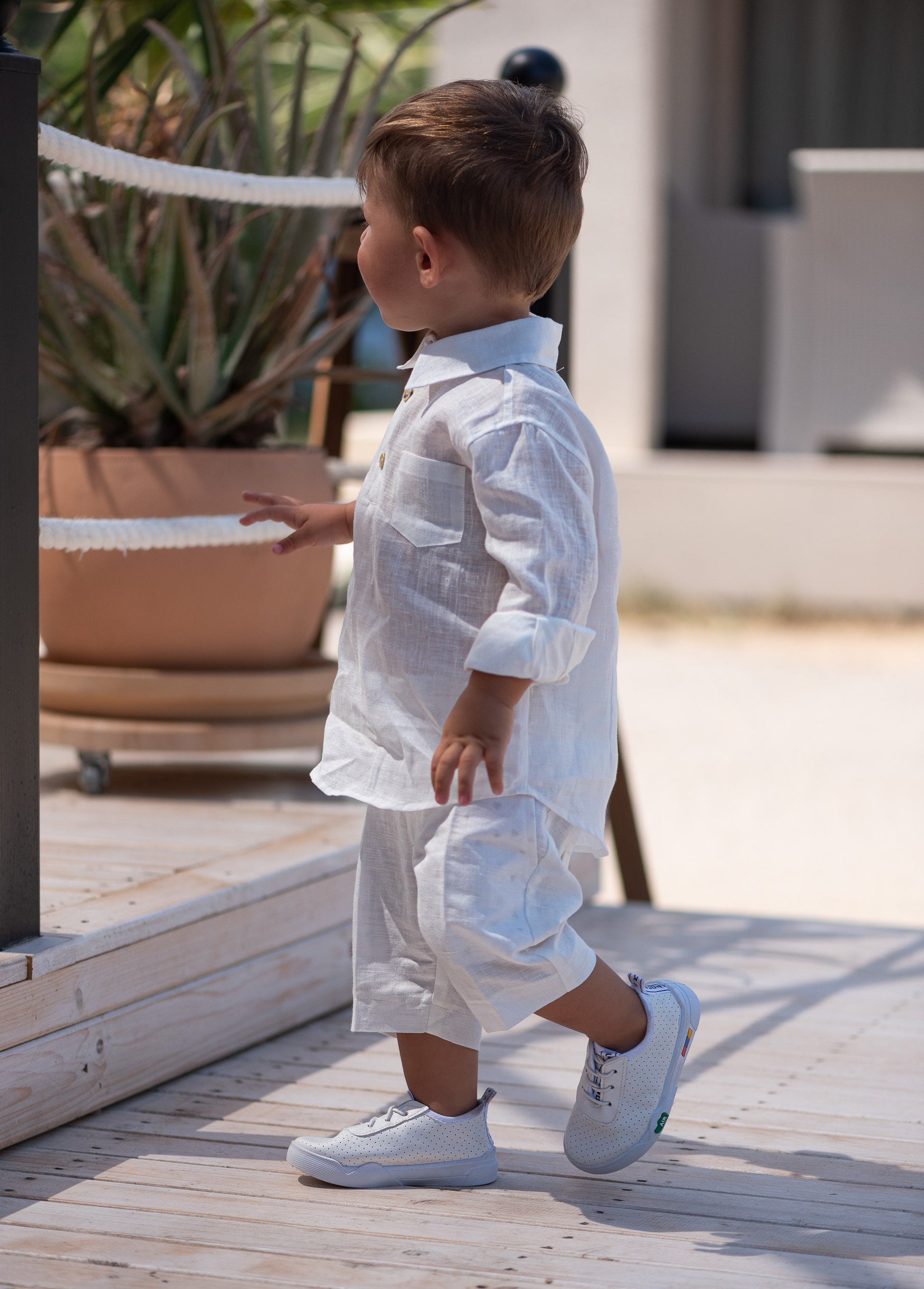 Communion baby boy white linen set/ Baby Christening summer outfit/ 2 piece set for babies/Linen baby wear/ Baby boy gift/Baby birthday suit