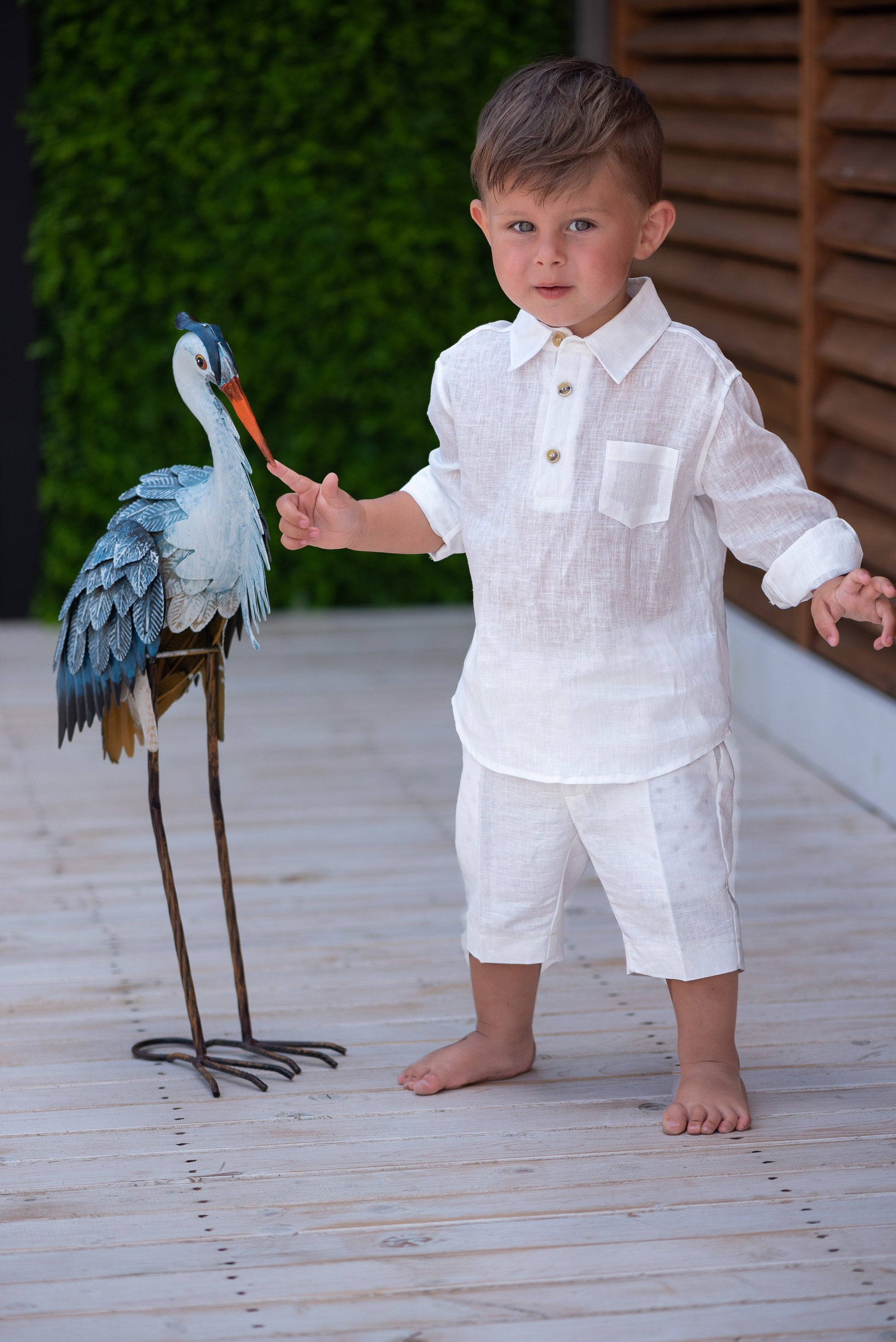 Communion baby boy white linen set/ Baby Christening summer outfit/ 2 piece set for babies/Linen baby wear/ Baby boy gift/Baby birthday suit