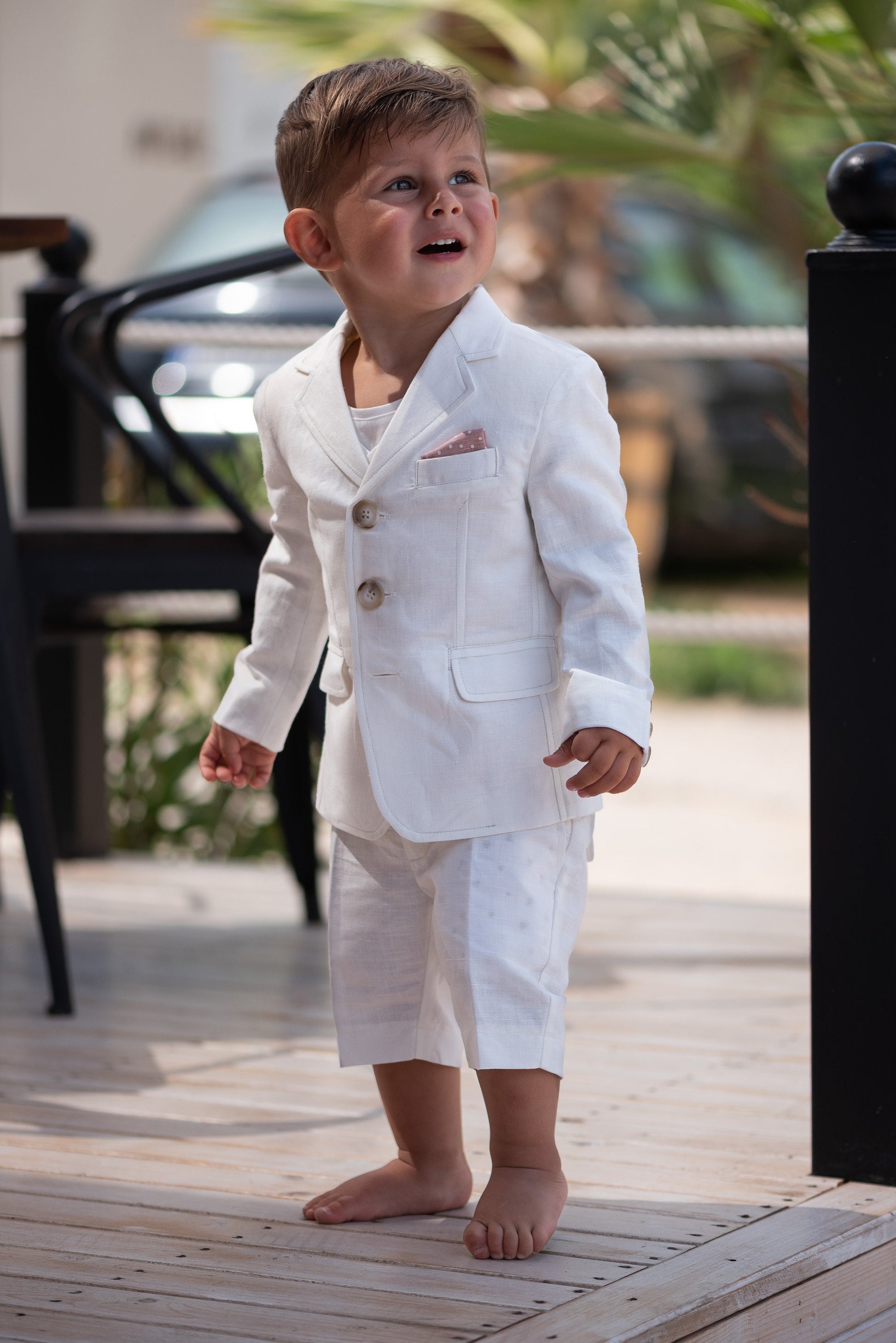 Baby boy white linen jacket/ Baby Christening blazer/ Formal jacket for babies/Linen baby wear/ Baby boy gift/ Baby luxury wear