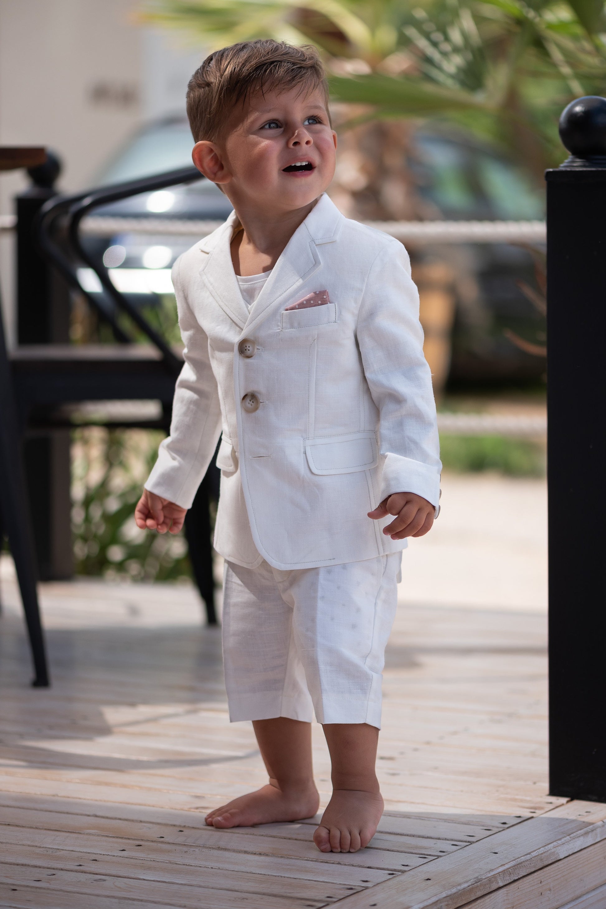 Wedding baby boy white linen suit/ Baby Christening outfit/ 2 piece formal set for babies/Linen baby wear/ Baby boy gift/ Baby luxury suit