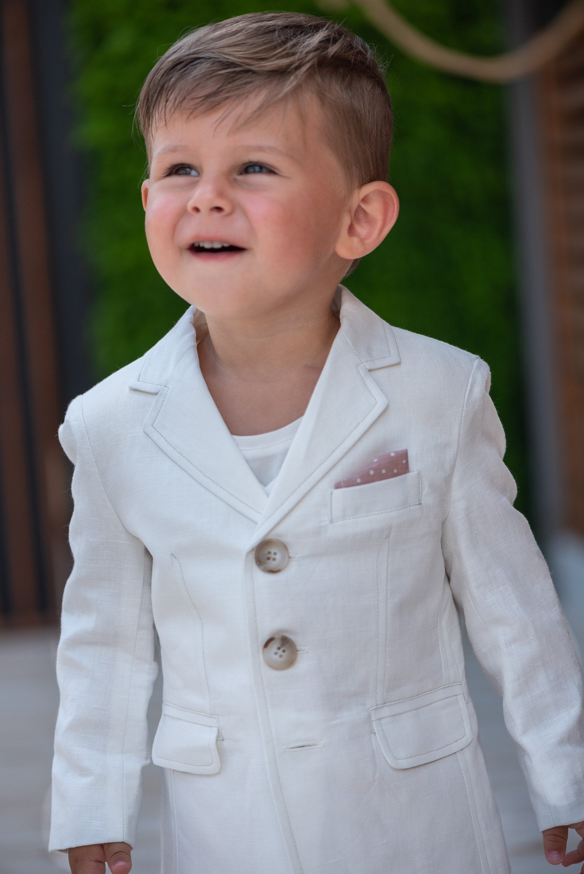 Baby boy white linen jacket/ Baby Christening blazer/ Formal jacket for babies/Linen baby wear/ Baby boy gift/ Baby luxury wear