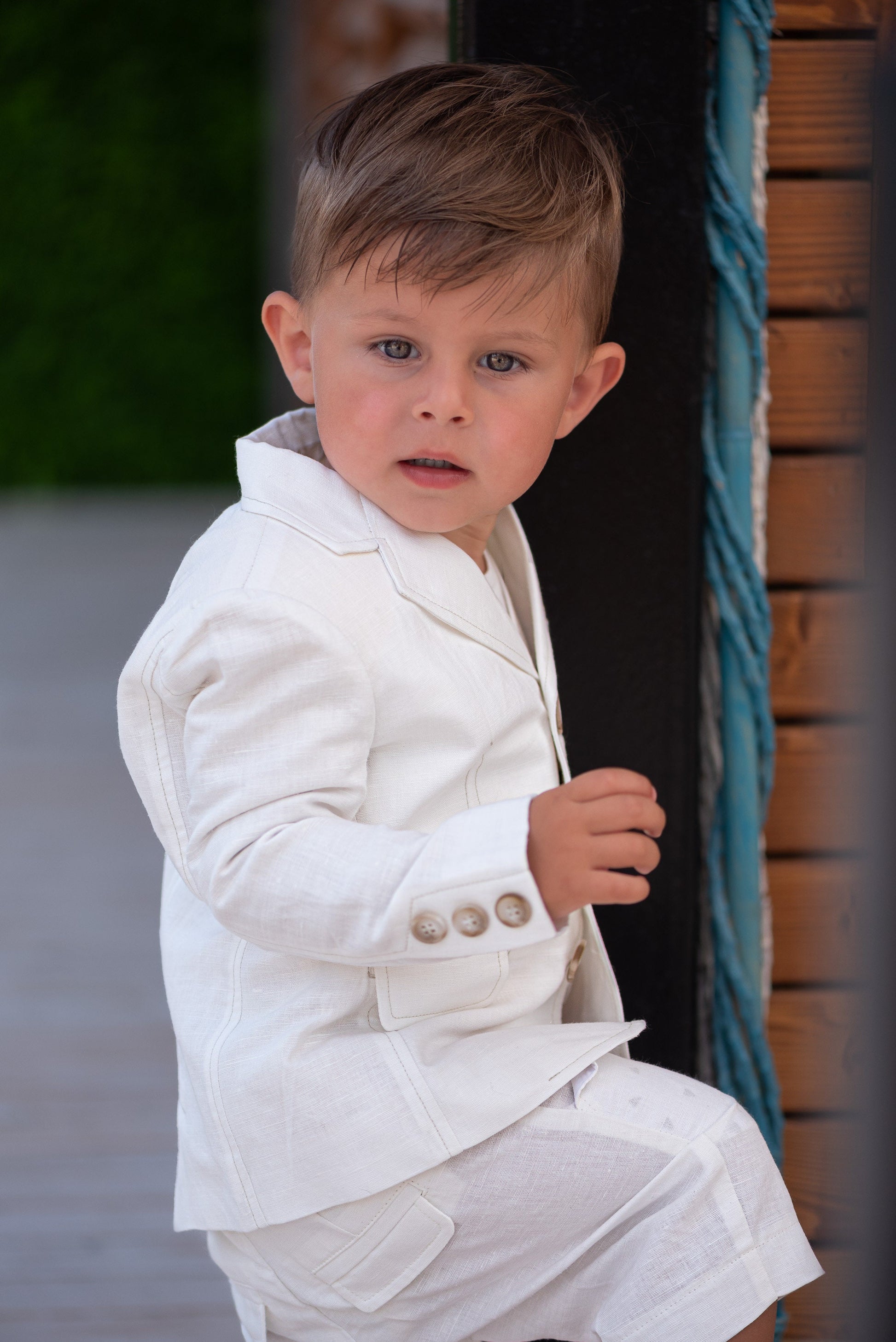 Baby boy white linen jacket/ Baby Christening blazer/ Formal jacket for babies/Linen baby wear/ Baby boy gift/ Baby luxury wear