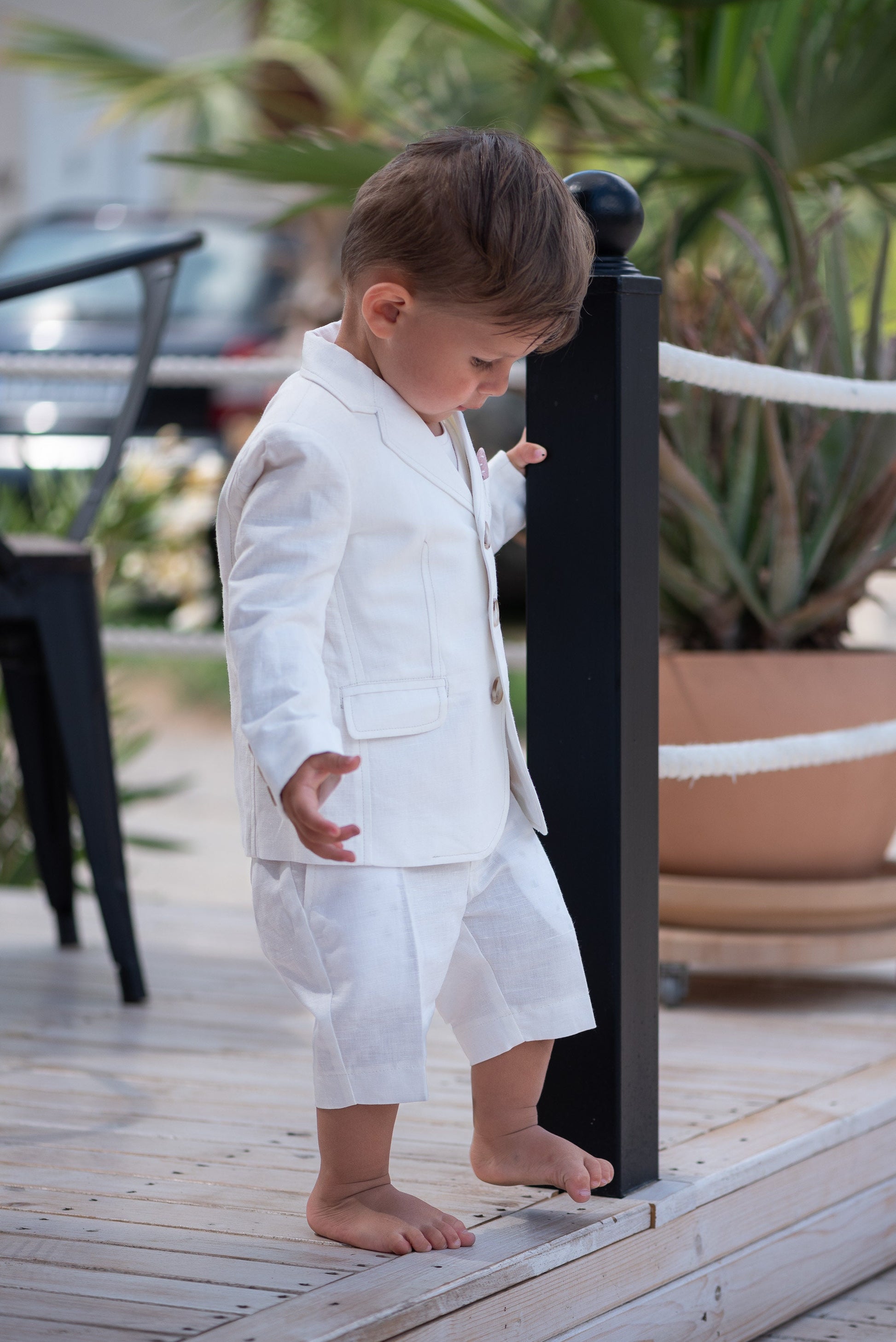 Baby boy white linen jacket/ Baby Christening blazer/ Formal jacket for babies/Linen baby wear/ Baby boy gift/ Baby luxury wear