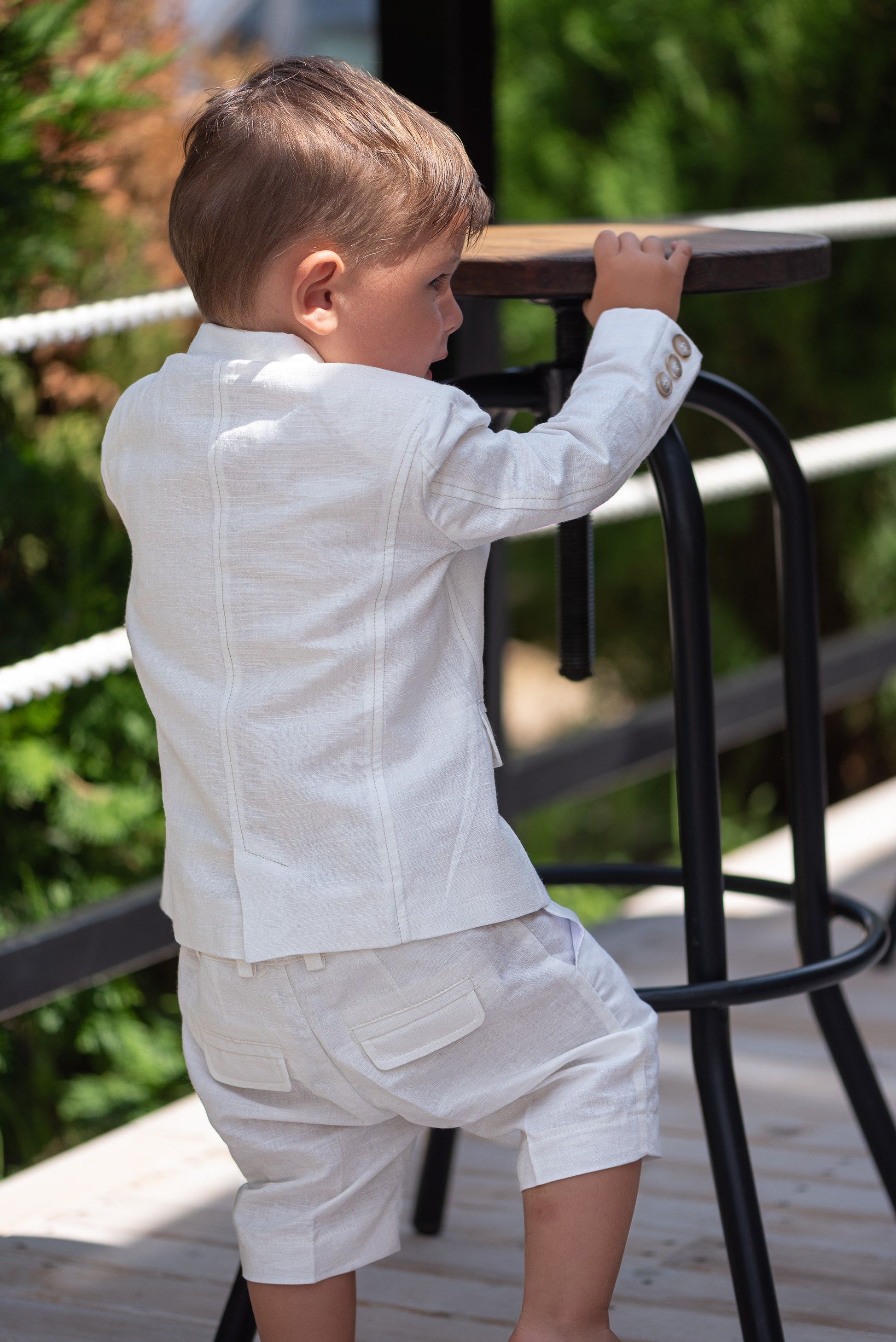 Baby boy white linen jacket/ Baby Christening blazer/ Formal jacket for babies/Linen baby wear/ Baby boy gift/ Baby luxury wear
