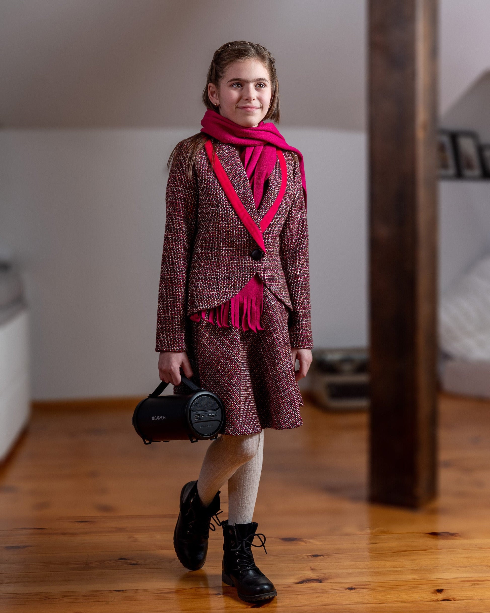 Girls wool 2 piece tuxedo suit/ Boucle tux suit formal wear/ Children tuxedo outfit/ Kids birthday dress suit/ Formal winter outfit for girl