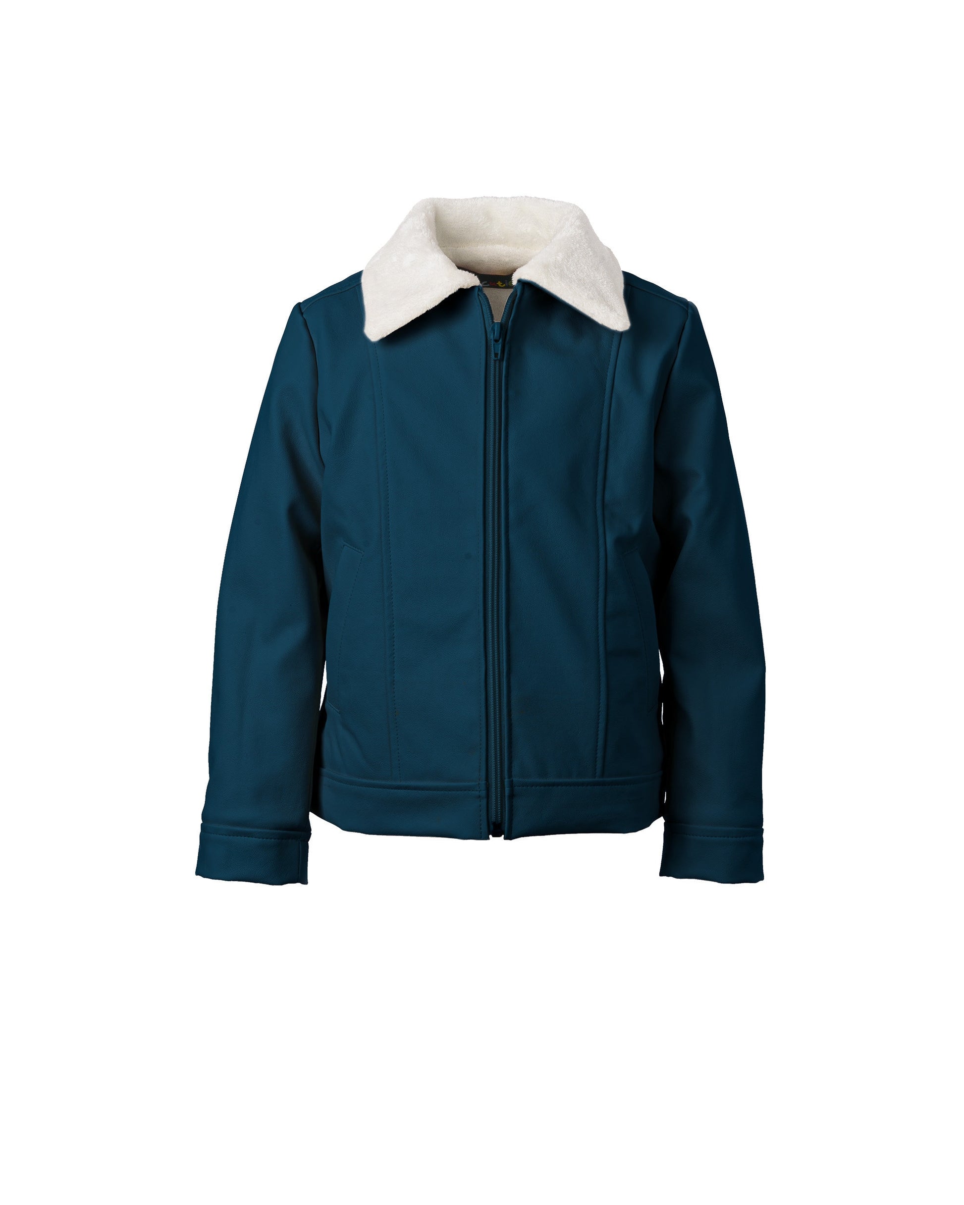 Faux leather jacket with fleece lining for girls/ Kids faux leather jacket / Fitted vegan leather jacket/ Warm designer pilot jacket boys