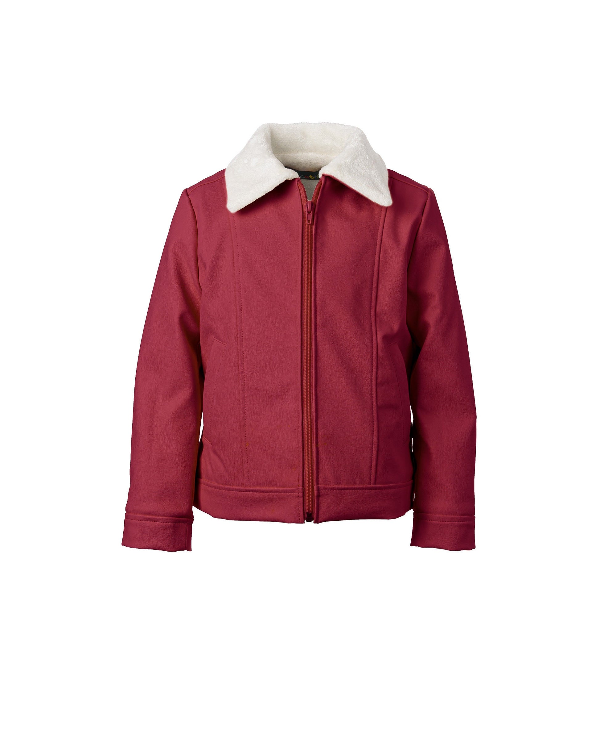 Faux leather jacket with fleece lining for girls/ Kids faux leather jacket / Fitted vegan leather jacket/ Warm designer pilot jacket boys
