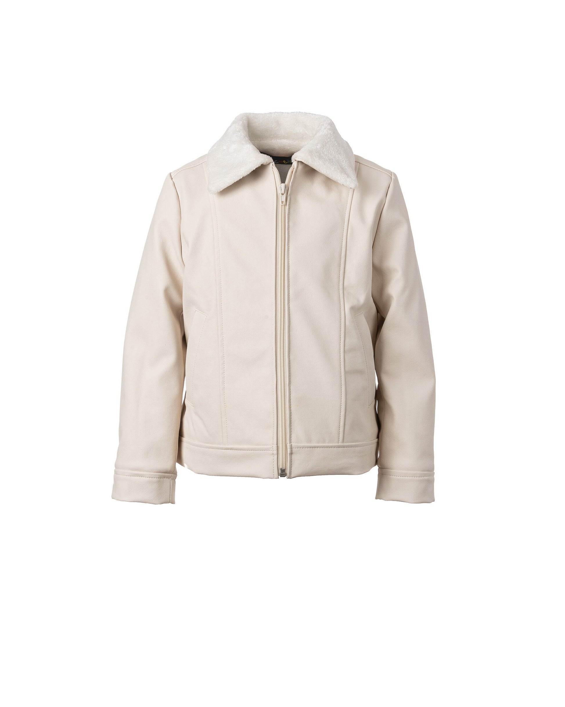 Faux leather jacket with fleece lining for girls/ Kids faux leather jacket / Fitted vegan leather jacket/ Warm designer pilot jacket boys