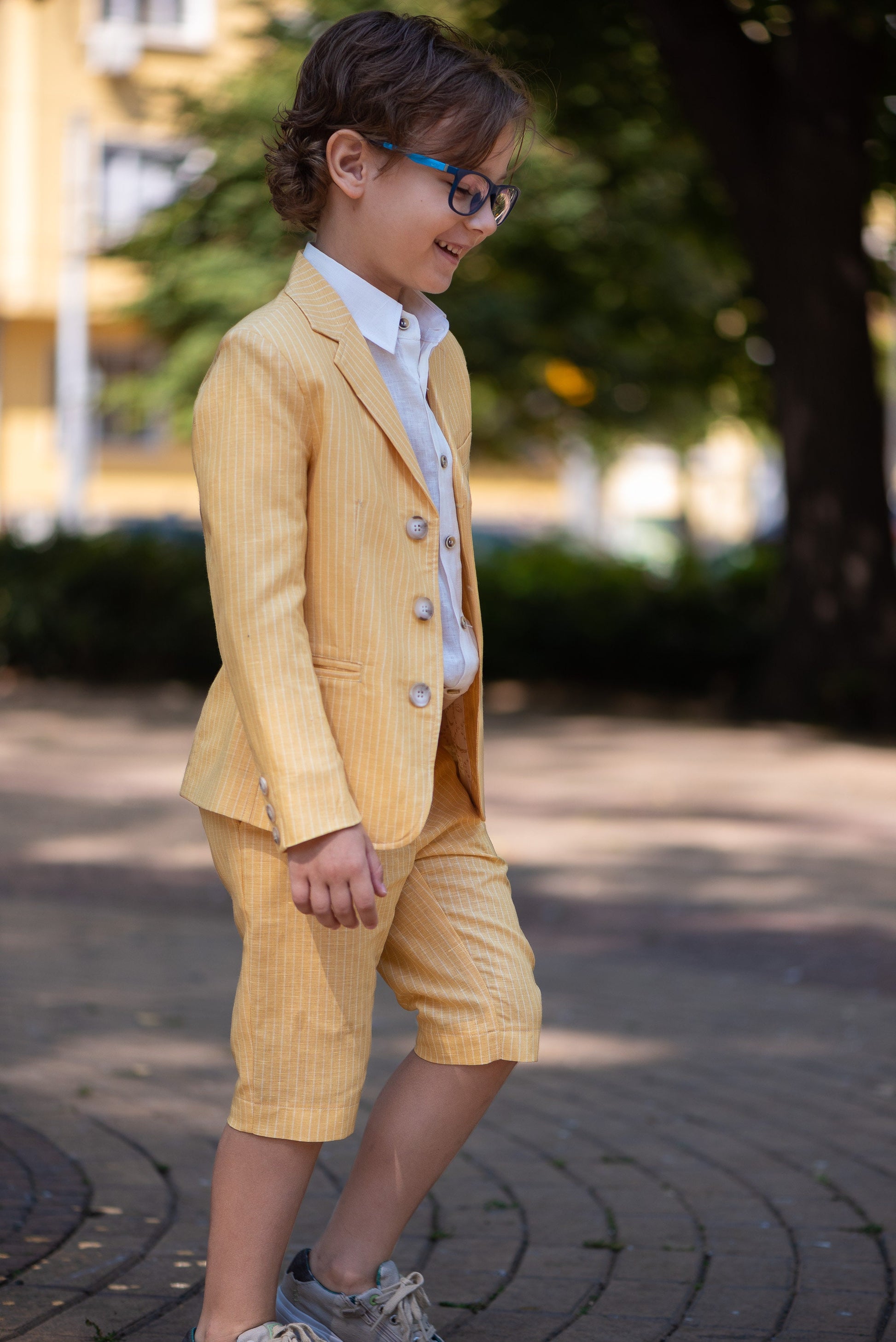 Boys formal linen outfit/ Toddler boy 3 piece suit/ Kids birthday outfit/ Beach wedding stylish suit/ Ring bearer summer clothes outfit