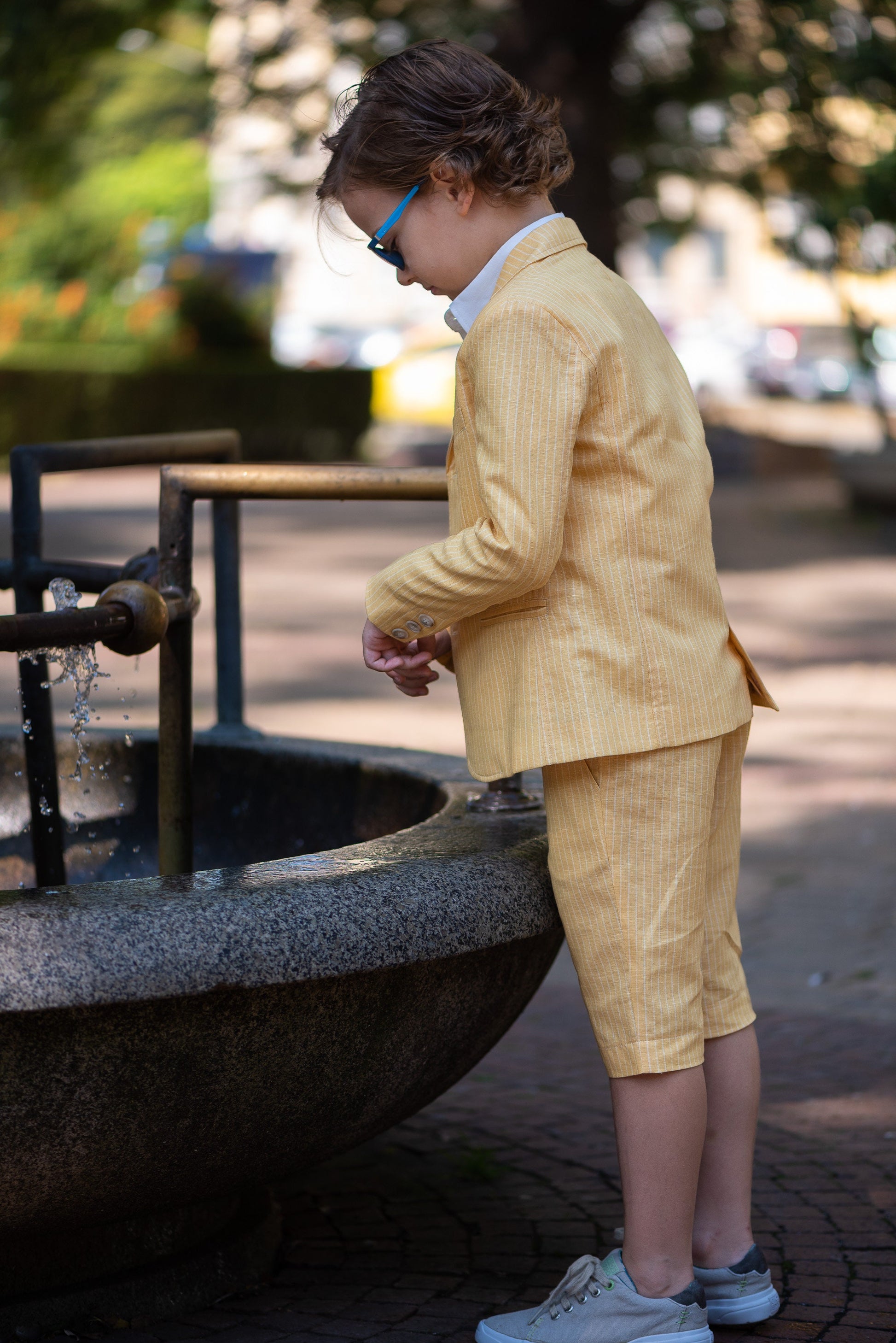 Boys formal linen outfit/ Toddler boy 3 piece suit/ Kids birthday outfit/ Beach wedding stylish suit/ Ring bearer summer clothes outfit