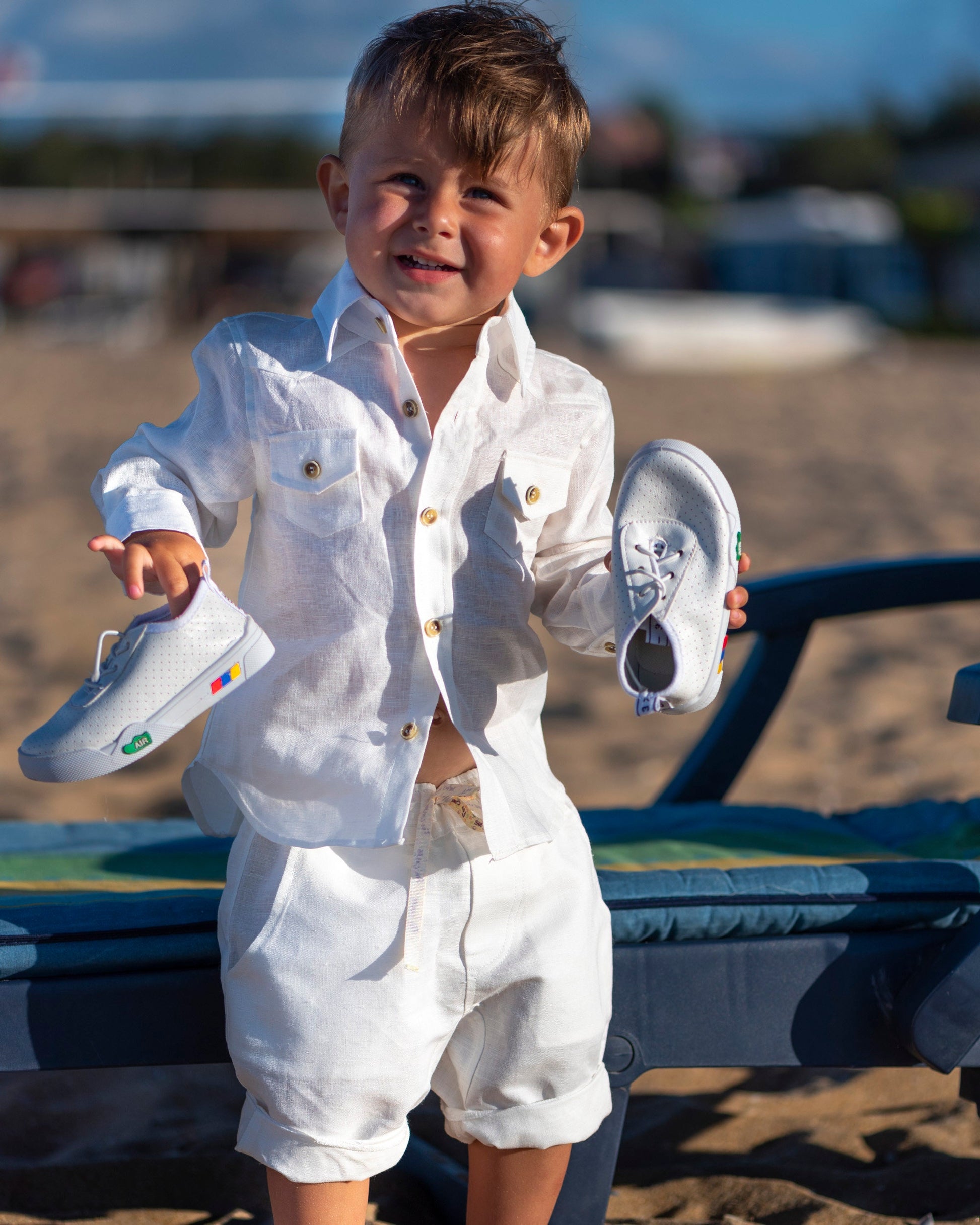 Summer baby boy white linen set/ Baby Christening summer outfit/ 2 piece set for babies/Linen baby wear/ Baby boy gift/Baby birthday suit