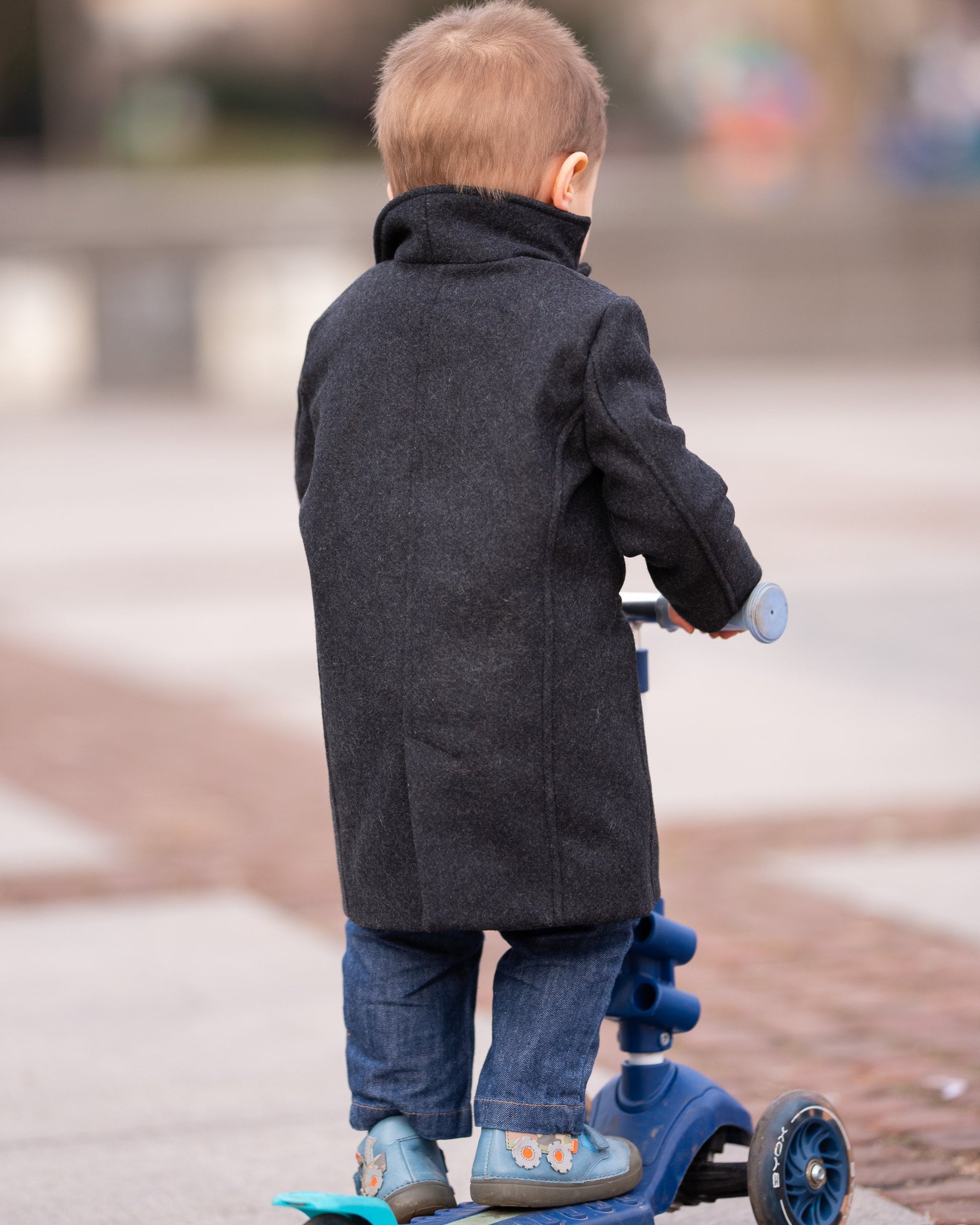 Baby Wool Charcoal Long Coat, Baby Winter Coat, Infant Coat, Baby winter oufit, Winter Baby boys Clothing, Vintage coat for babies