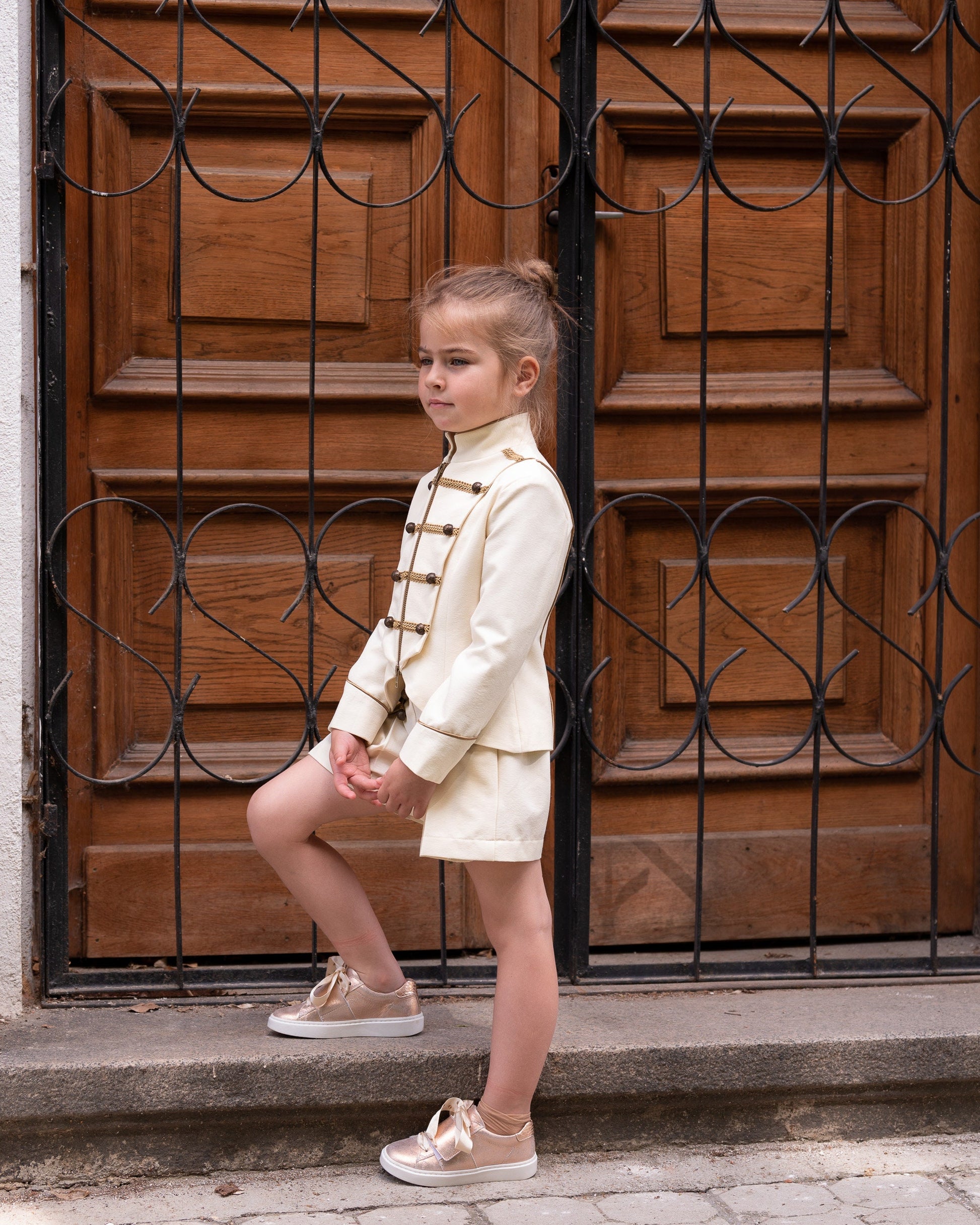 Ivory wool 2 piece girls set/ Tailored toddler suit formal dress wear for girls/ Nutcracker suit/ Explicit clothing/ Winter outfit girls