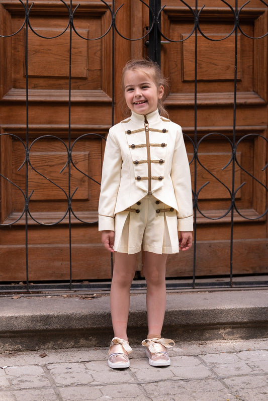 Ivory wool 2 piece girls set/ Tailored toddler suit formal dress wear for girls/ Nutcracker suit/ Explicit clothing/ Winter outfit girls